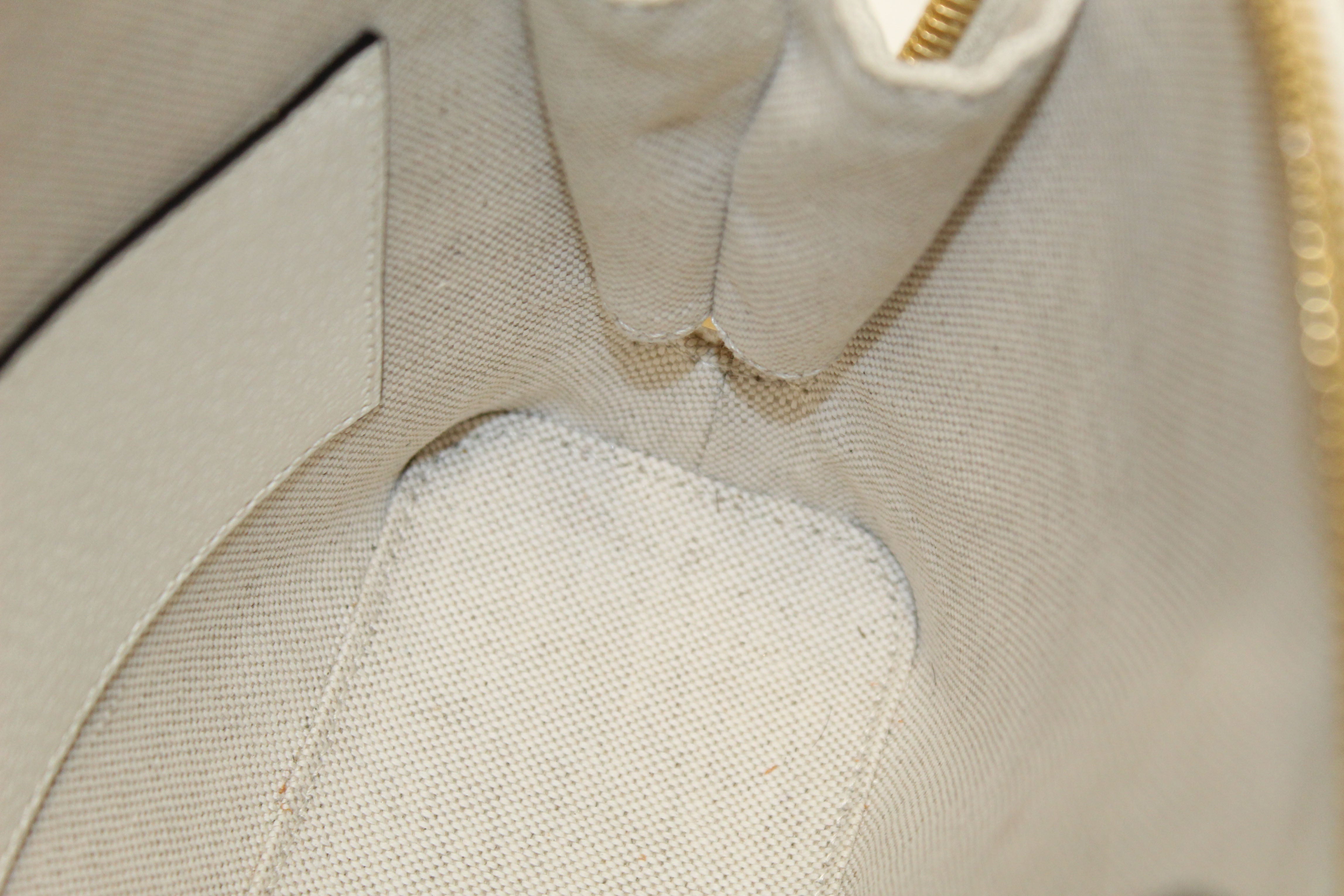 Authentic Limited Edition Adidas x Gucci Horsebit 1955 Mini Top Handle White Leather Bag