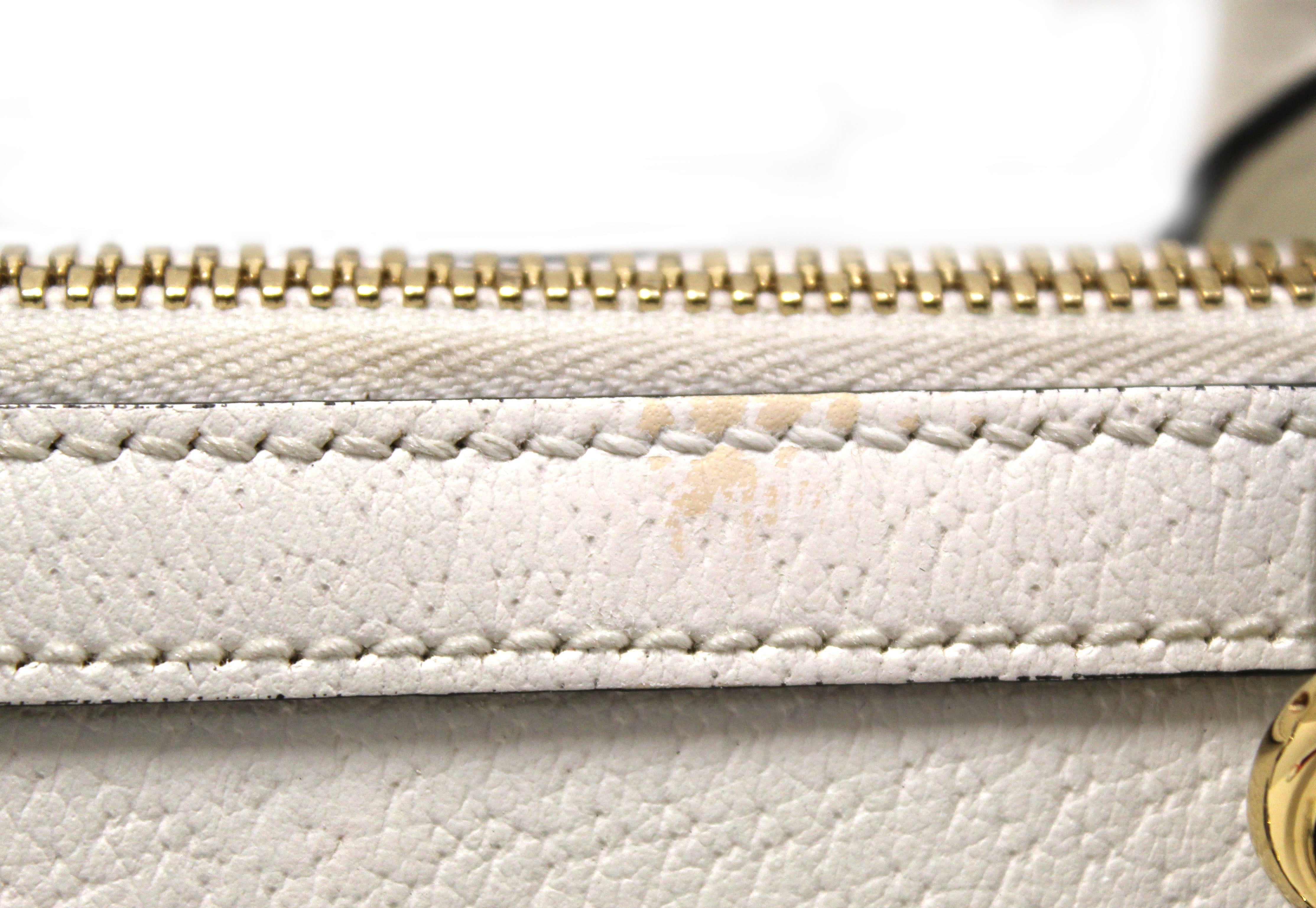 Authentic Limited Edition Adidas x Gucci Horsebit 1955 Mini Top Handle White Leather Bag