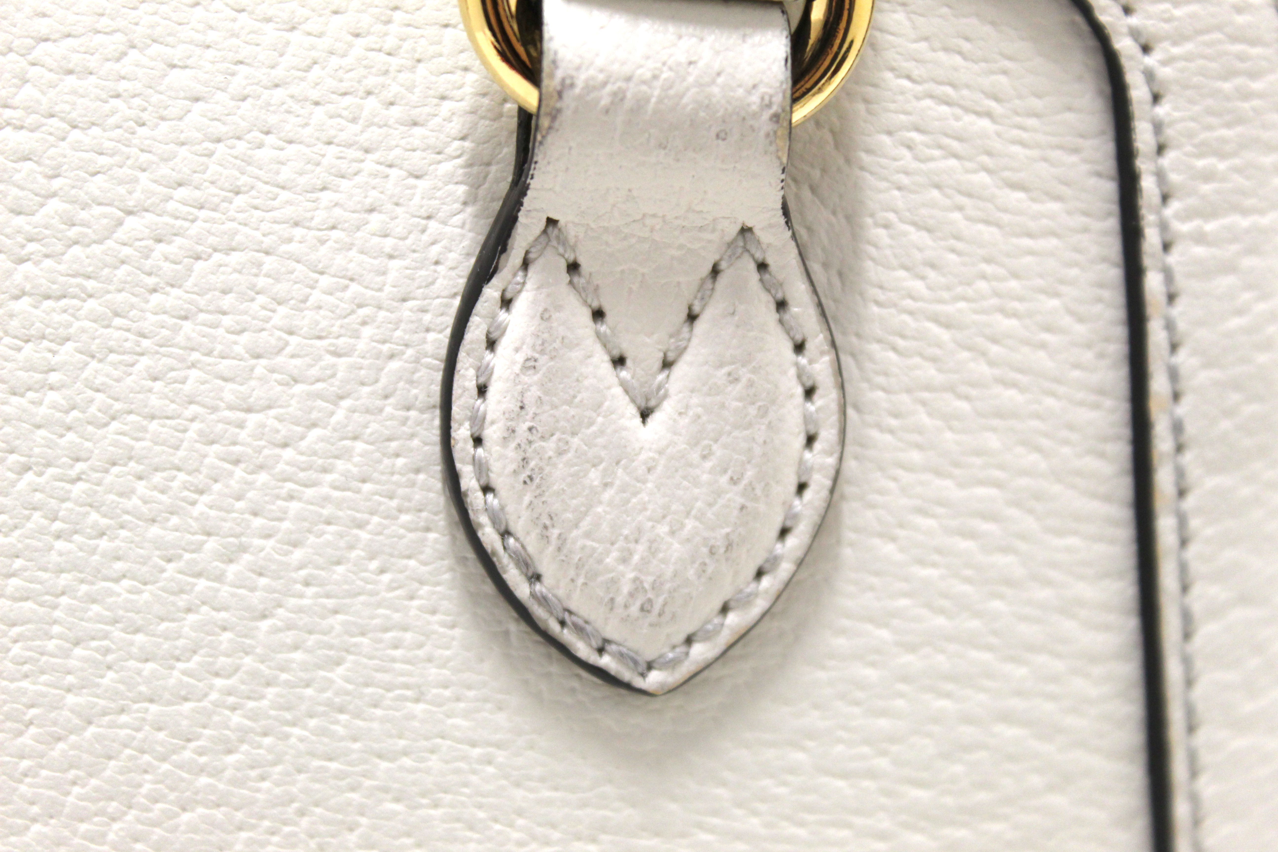 Authentic Limited Edition Adidas x Gucci Horsebit 1955 Mini Top Handle White Leather Bag