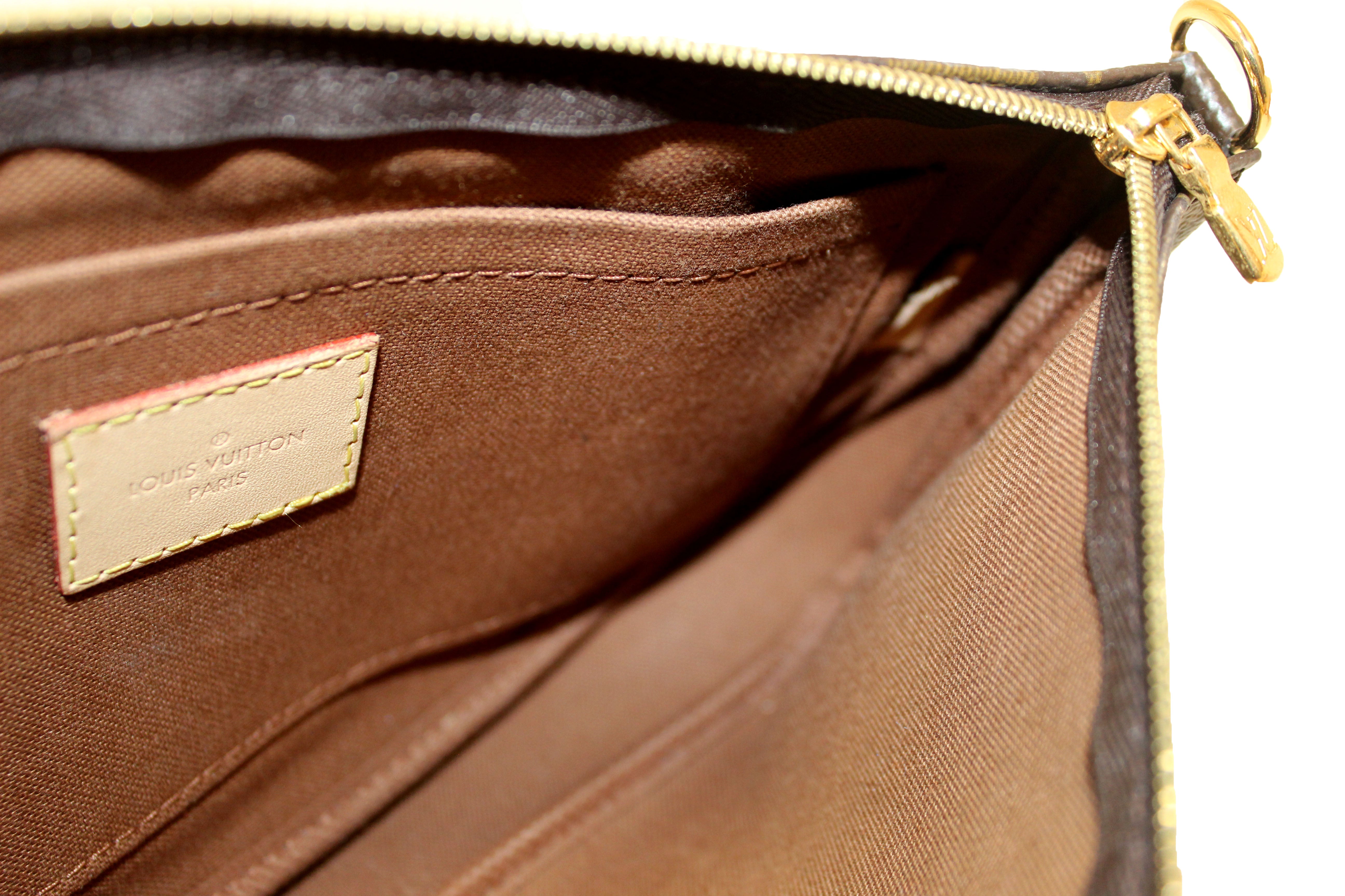 Authentic Louis Vuitton Classic Monogram Light Pink Strap Multi-Pochette Accessoires Bag