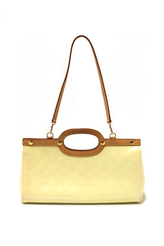 Authentic Louis Vuitton Yellow Monogram Vernis Leather Roxbury Drive Bag