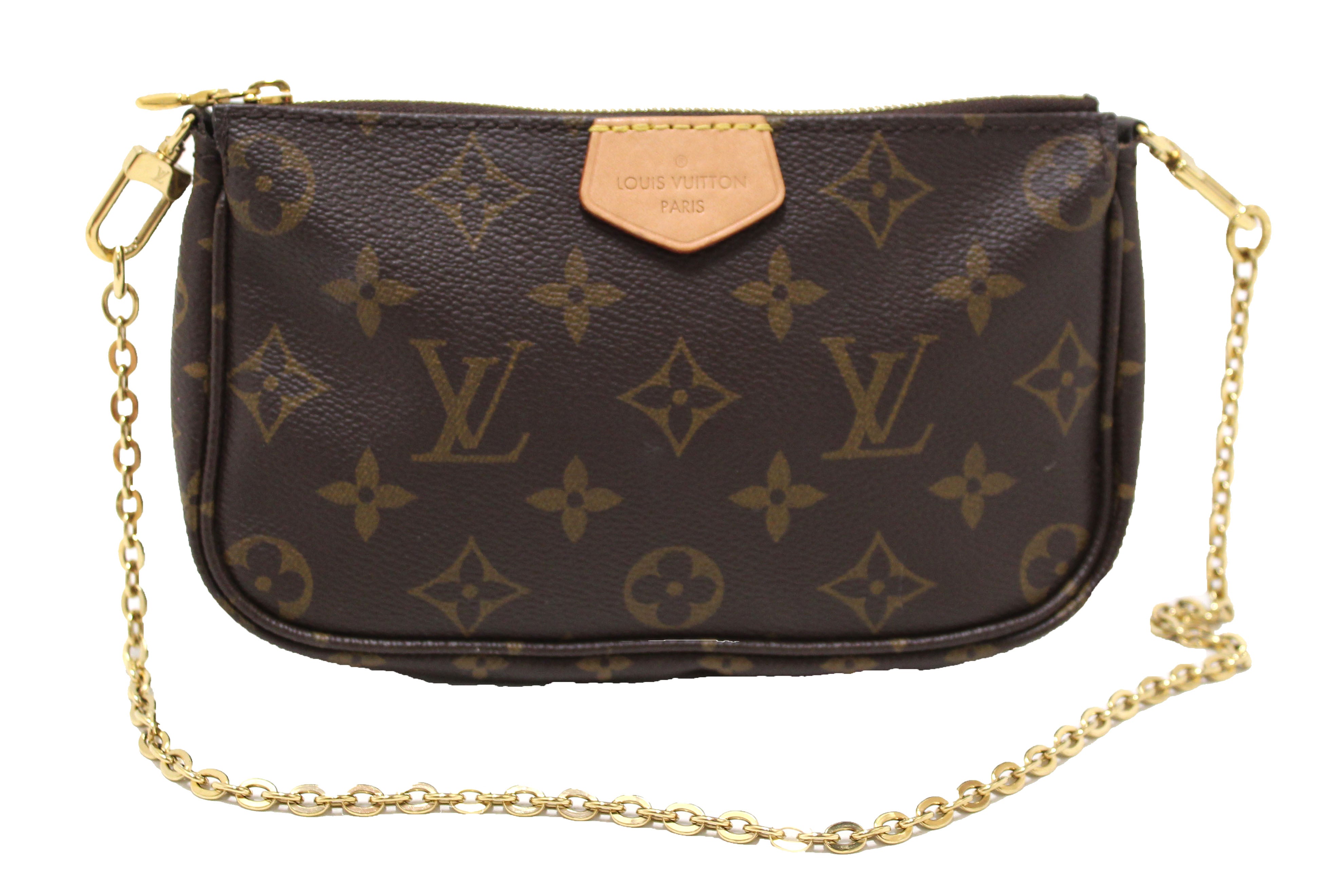 Authentic Louis Vuitton Classic Monogram Light Pink Strap Multi-Pochette Accessoires Bag