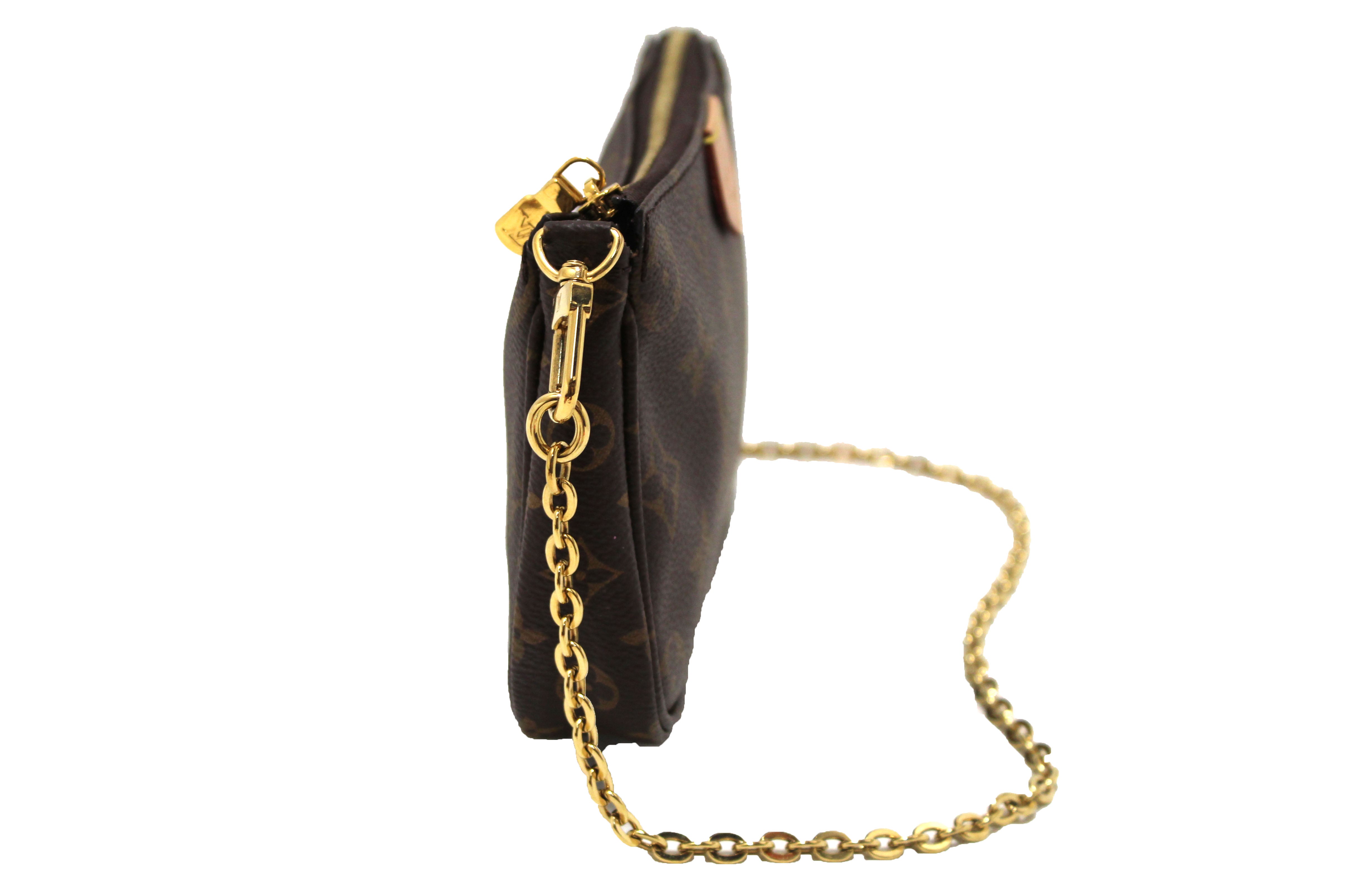 Authentic Louis Vuitton Classic Monogram Light Pink Strap Multi-Pochette Accessoires Bag