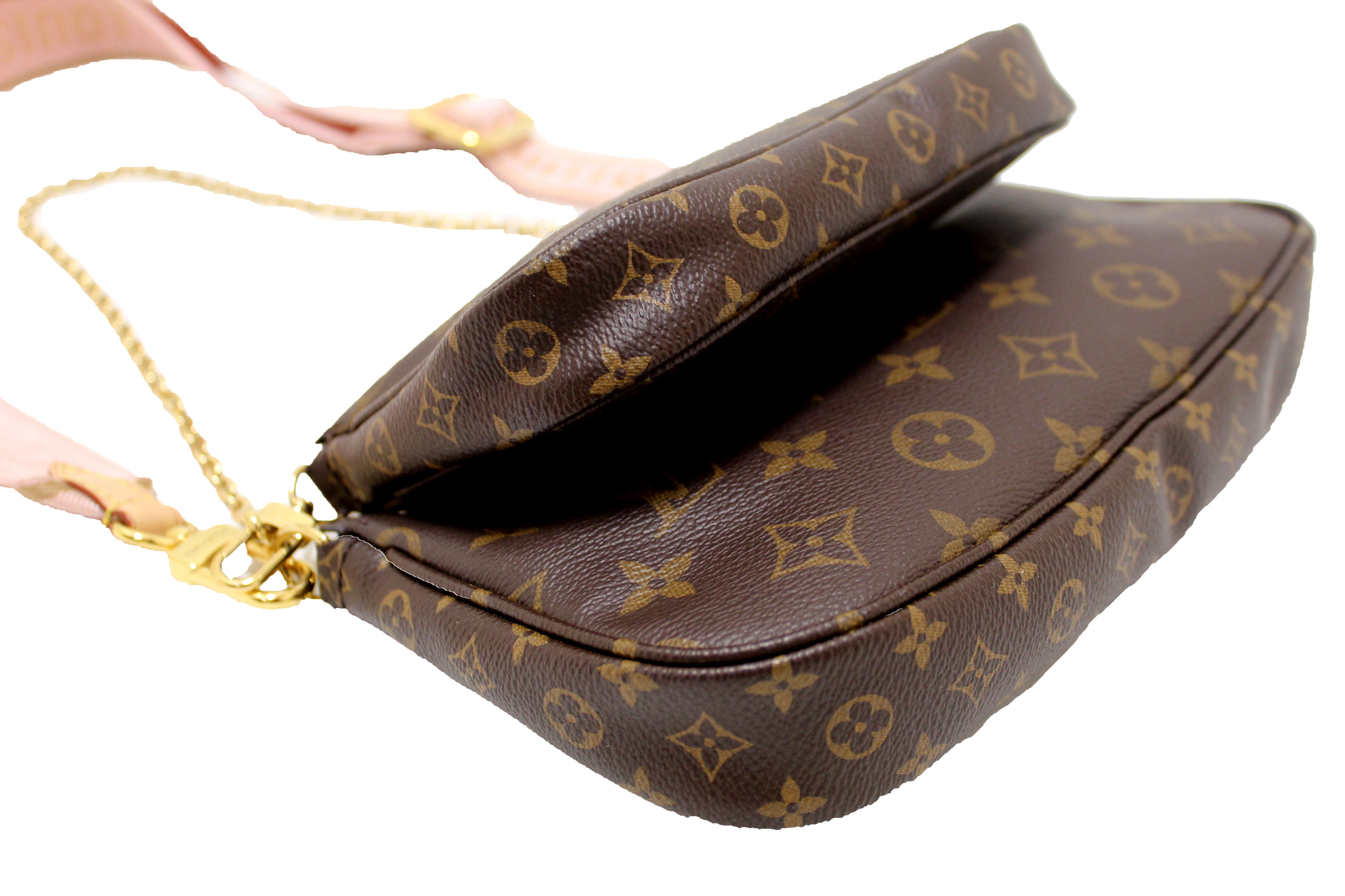 Authentic Louis Vuitton Classic Monogram Light Pink Strap Multi-Pochette Accessoires Bag