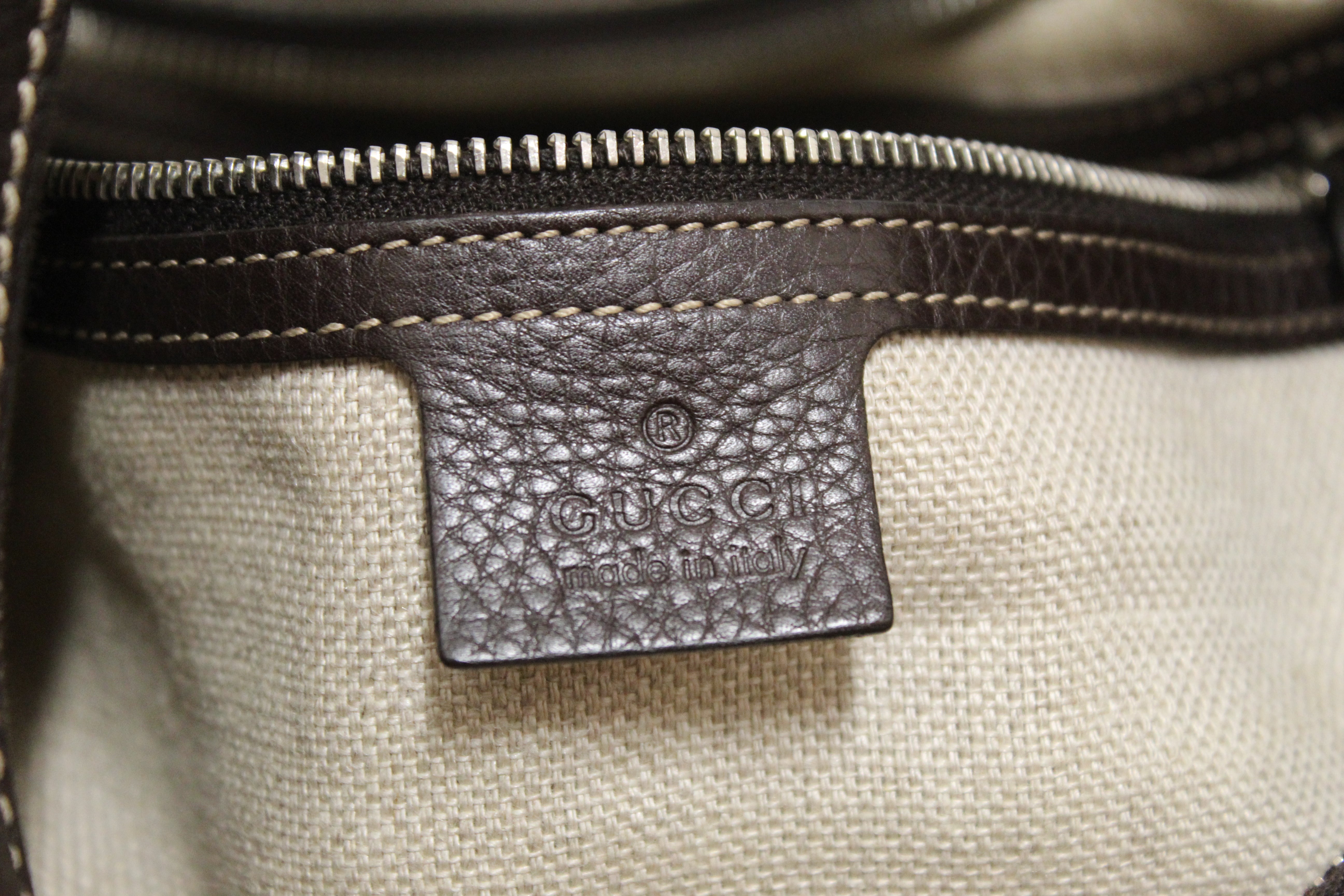 Authentic Gucci Brown GG Canvas Icon Bit Medium Hobo Shoulder Bag