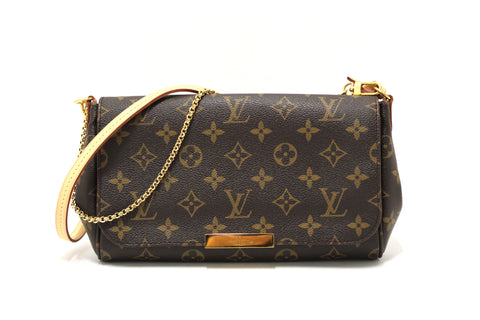 Authentic Louis Vuitton Classic Monogram Favorite MM Crossbody Messenger Bag
