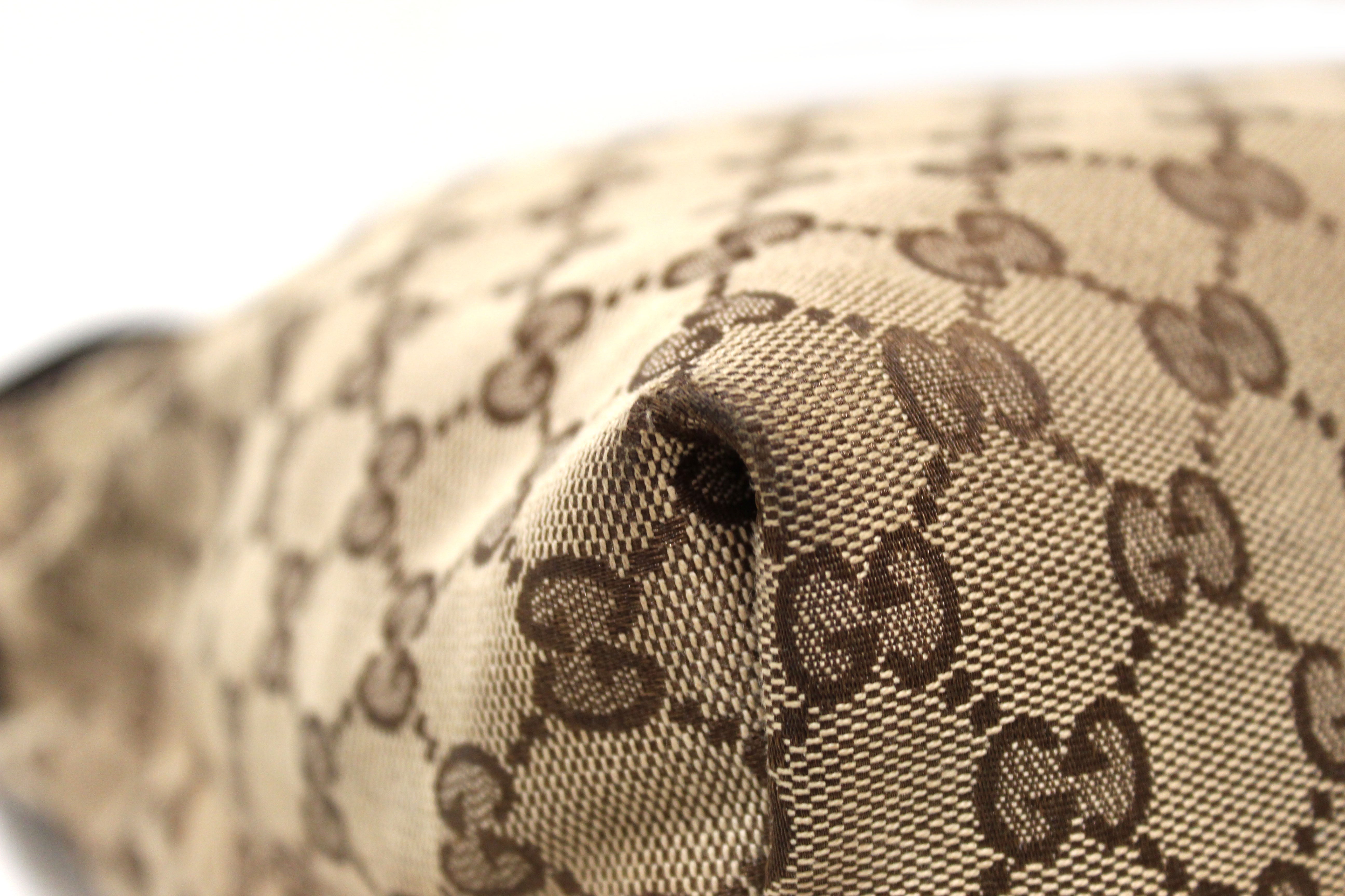 Authentic Gucci Brown GG Canvas Icon Bit Medium Hobo Shoulder Bag