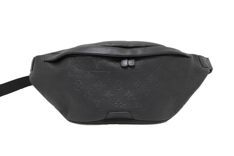 Authentic Louis Vuitton Black Monogram Shadow Calf Leather Discovery Bumbag PM