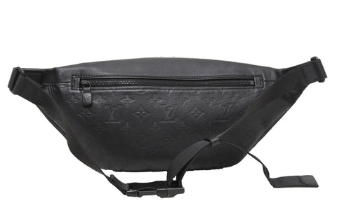 Authentic Louis Vuitton Black Monogram Shadow Calf Leather Discovery Bumbag PM