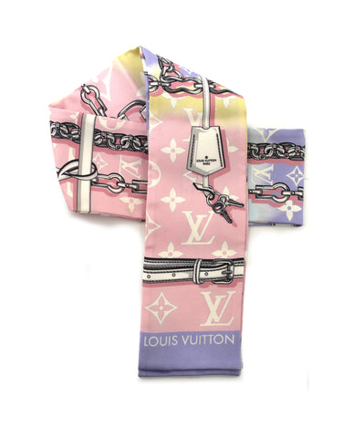 Authentic Louis Vuitton Pink/Purple Silk Monogram Confidential Bandeau