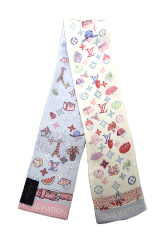 Authentic Louis Vuitton Blue White Monogram Summer Winter Bandeau