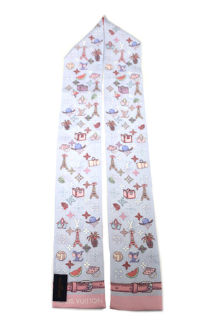 Authentic Louis Vuitton Blue White Monogram Summer Winter Bandeau