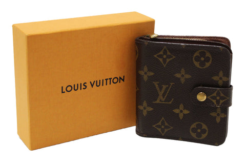 Authentic Louis Vuitton Classic Monogram Canvas Medium Compact Wallet