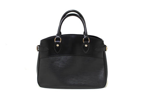 Authentic Louis Vuitton Black Epi Leather Passy PM Handbag