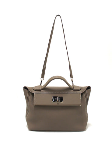 Authentic Hermes Etoupe Togo Swift 24/24 29 Bag