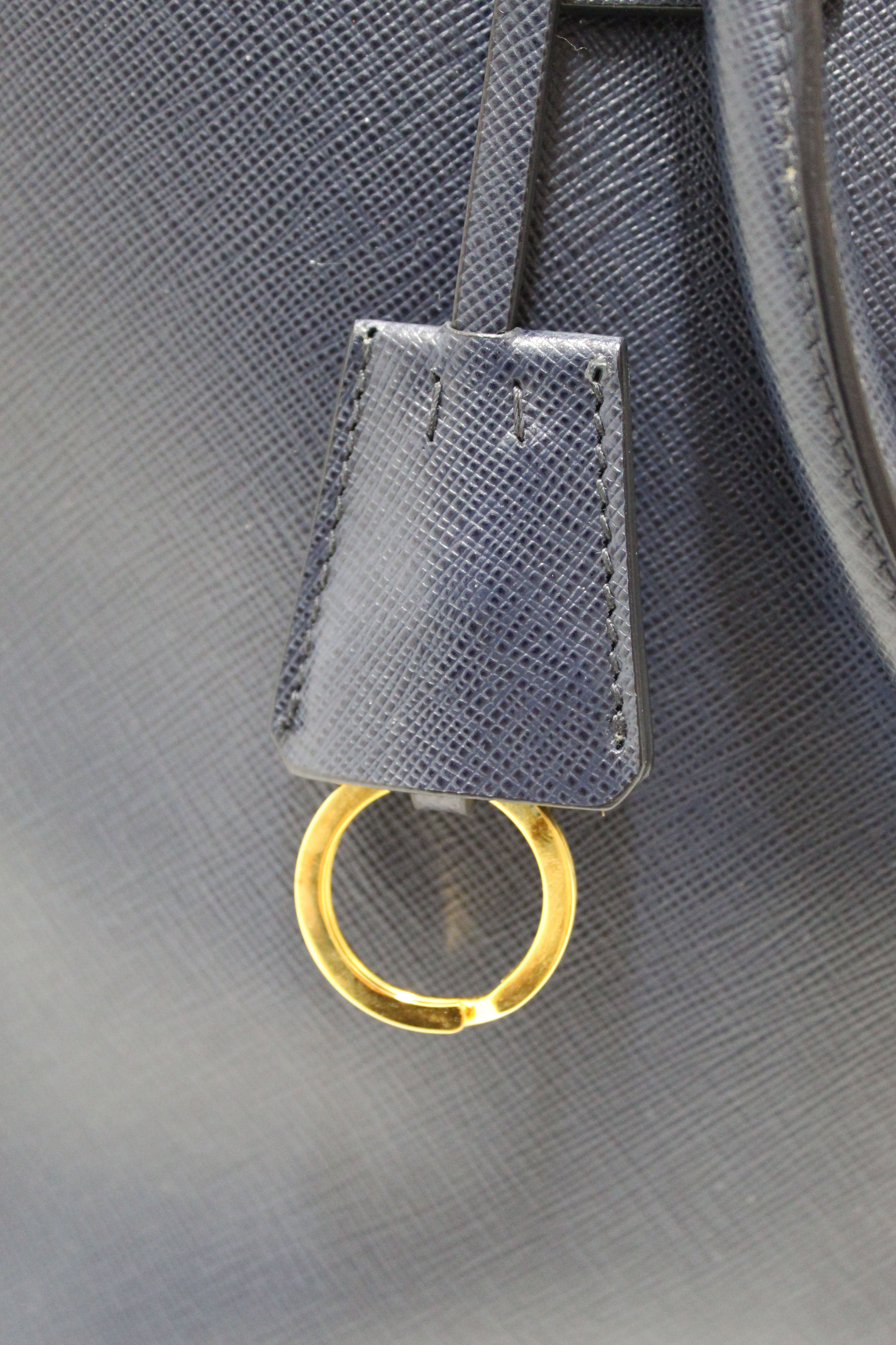 Authentic Prada Navy Blue Saffiano Lux Leather Galleria Large Tote Bag