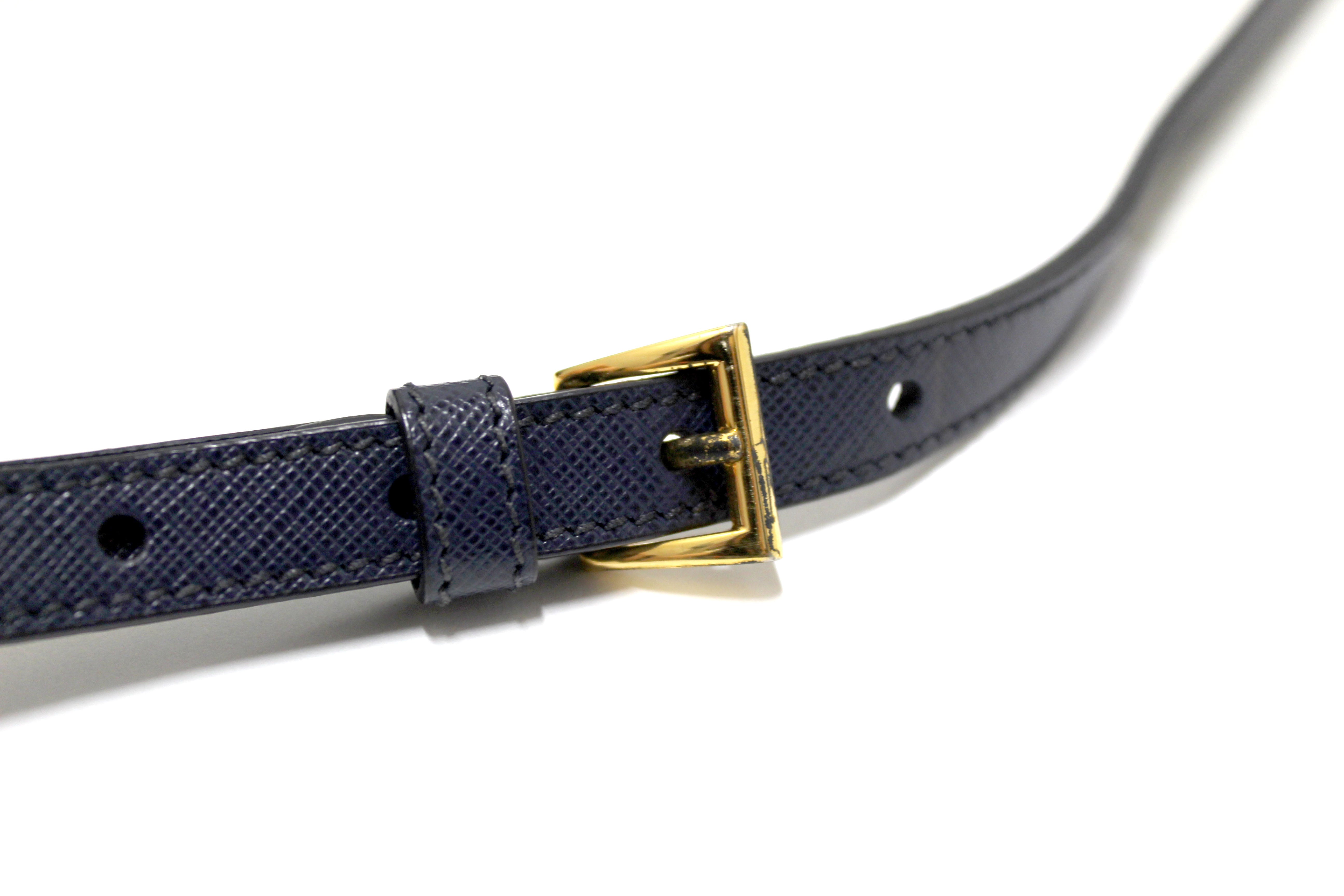 Authentic Prada Navy Blue Saffiano Lux Leather Galleria Large Tote Bag