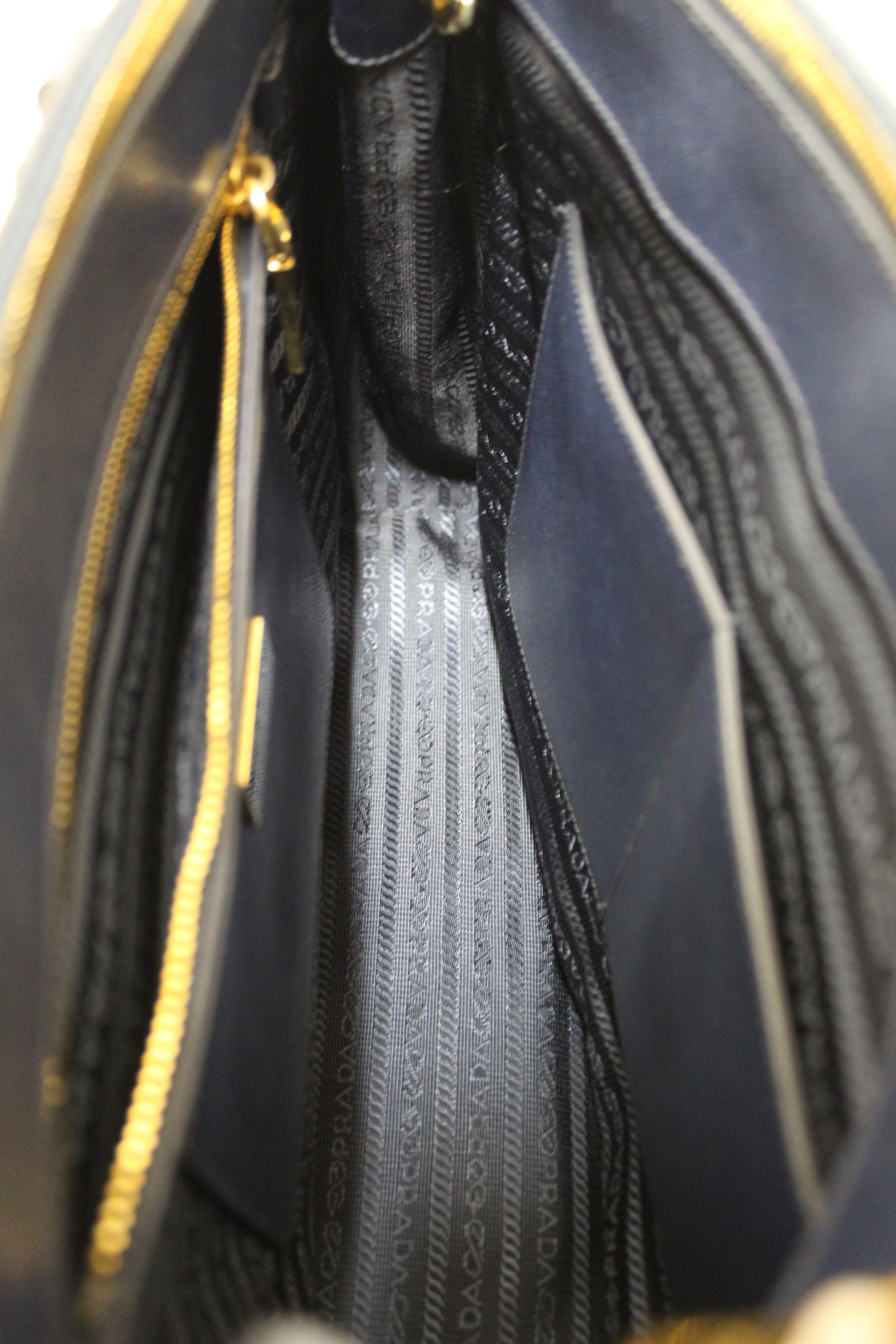 Authentic Prada Navy Blue Saffiano Lux Leather Galleria Large Tote Bag