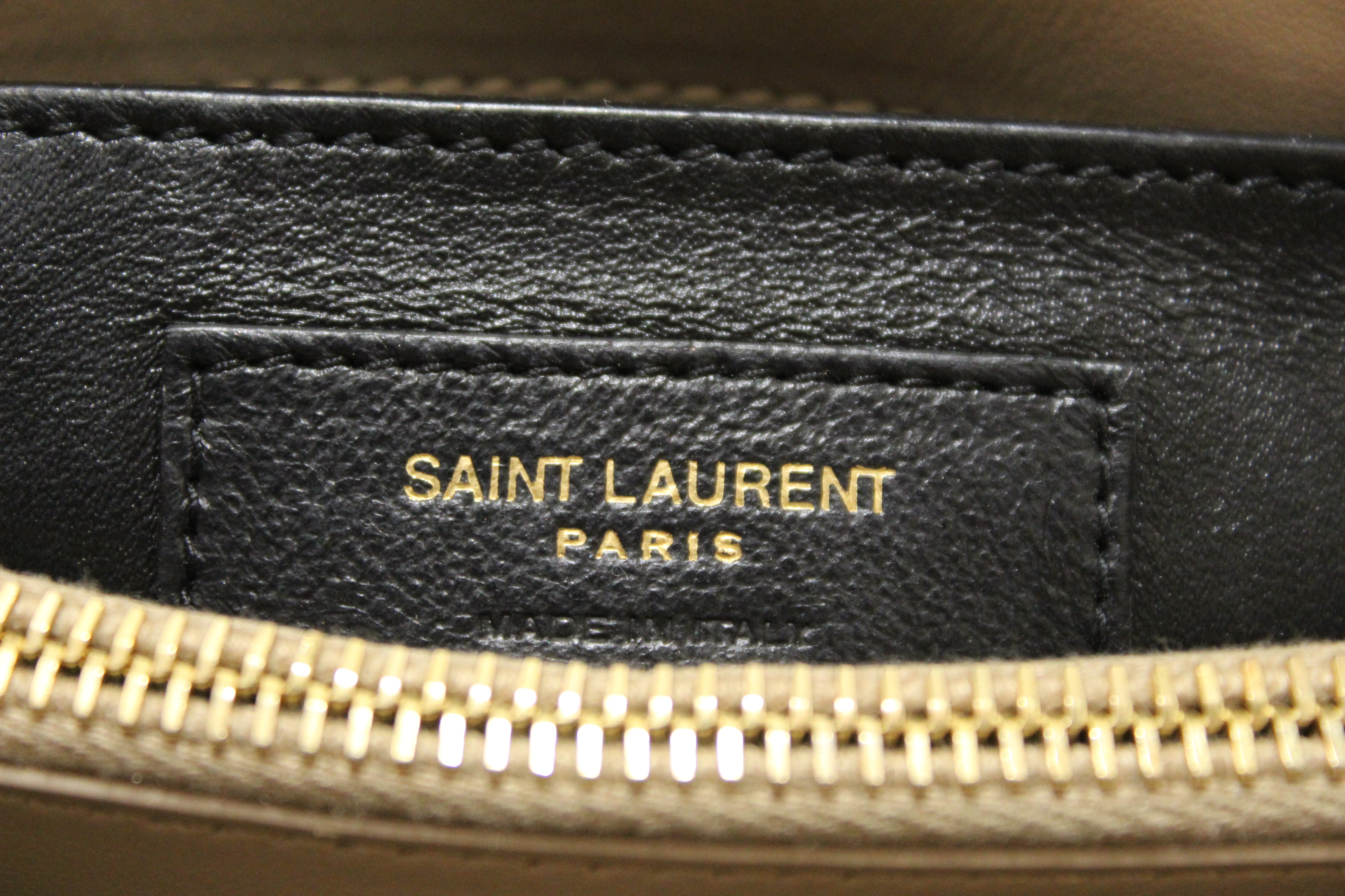 Authentic Yves Saint Laurent YSL Beige Leather Loulou Small Shoulder Bag