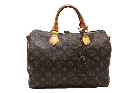 Authentic Louis Vuitton Classic Monogram Speedy 30 Bandouliere Bag