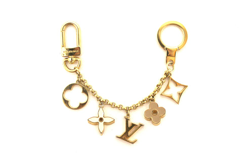 Authentic Louis Vuitton Fleur de Monogram Bag Charm Chain