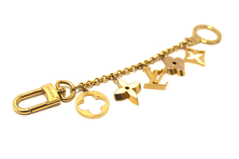 Authentic Louis Vuitton Fleur de Monogram Bag Charm Chain