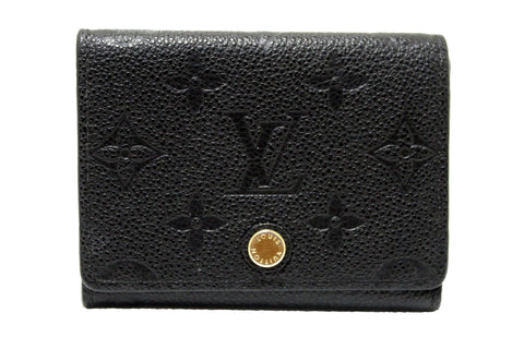 Authentic Louis Vuitton Black Empreinte Monogram Leather Business Card Holder