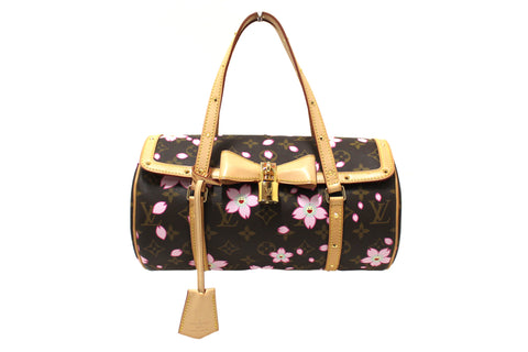 Authentic Limited Edition Louis Vuitton Monogram Cherry Blossom Papillon 26 Handbag