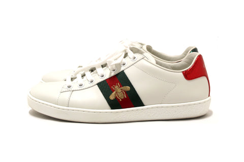 Authentic Gucci White Butterfly Ace Web Sneakers Shoes Size 36