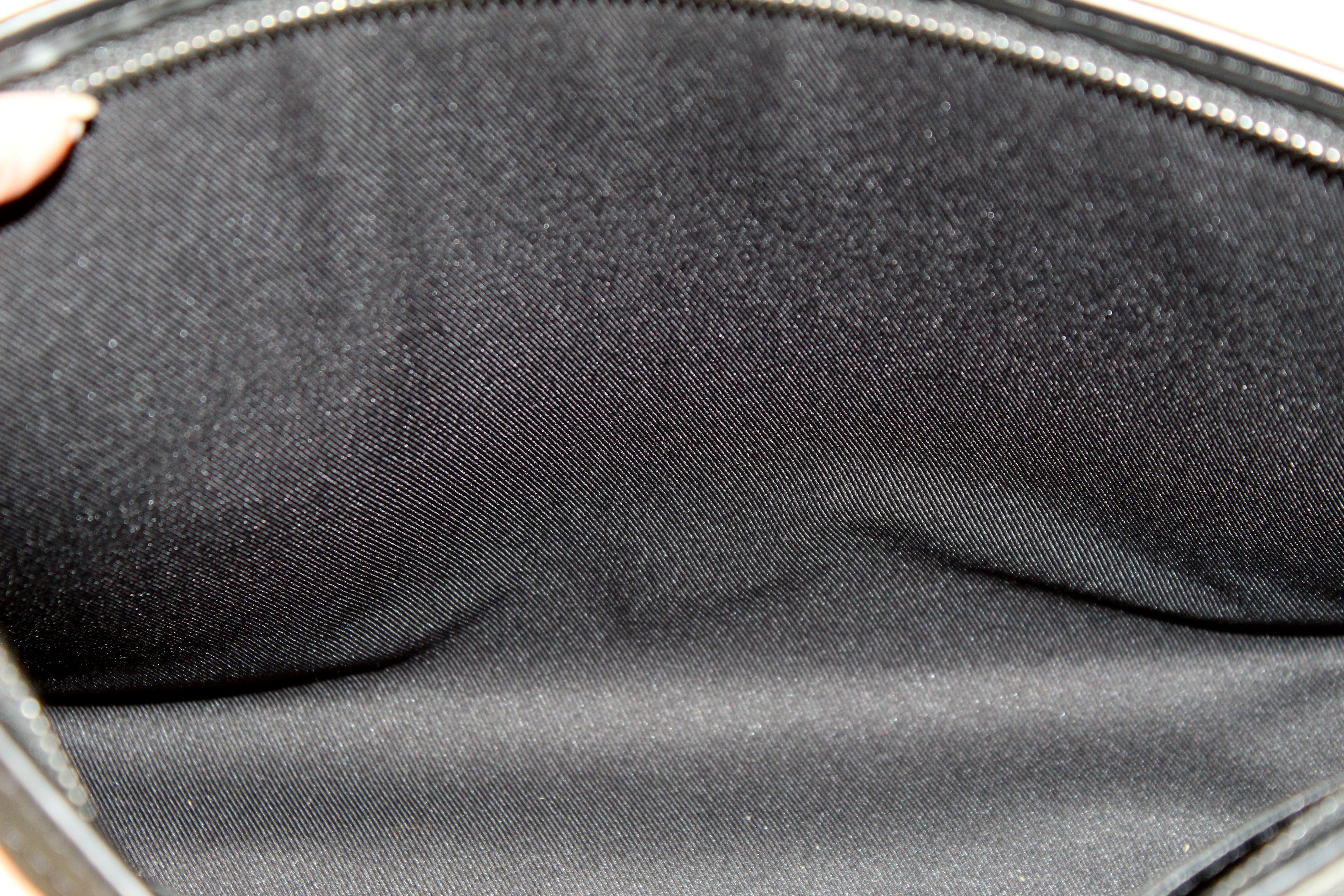 Authentic Louis Vuitton Monogram Eclipse Canvas Pochette Voyage MM Clutch