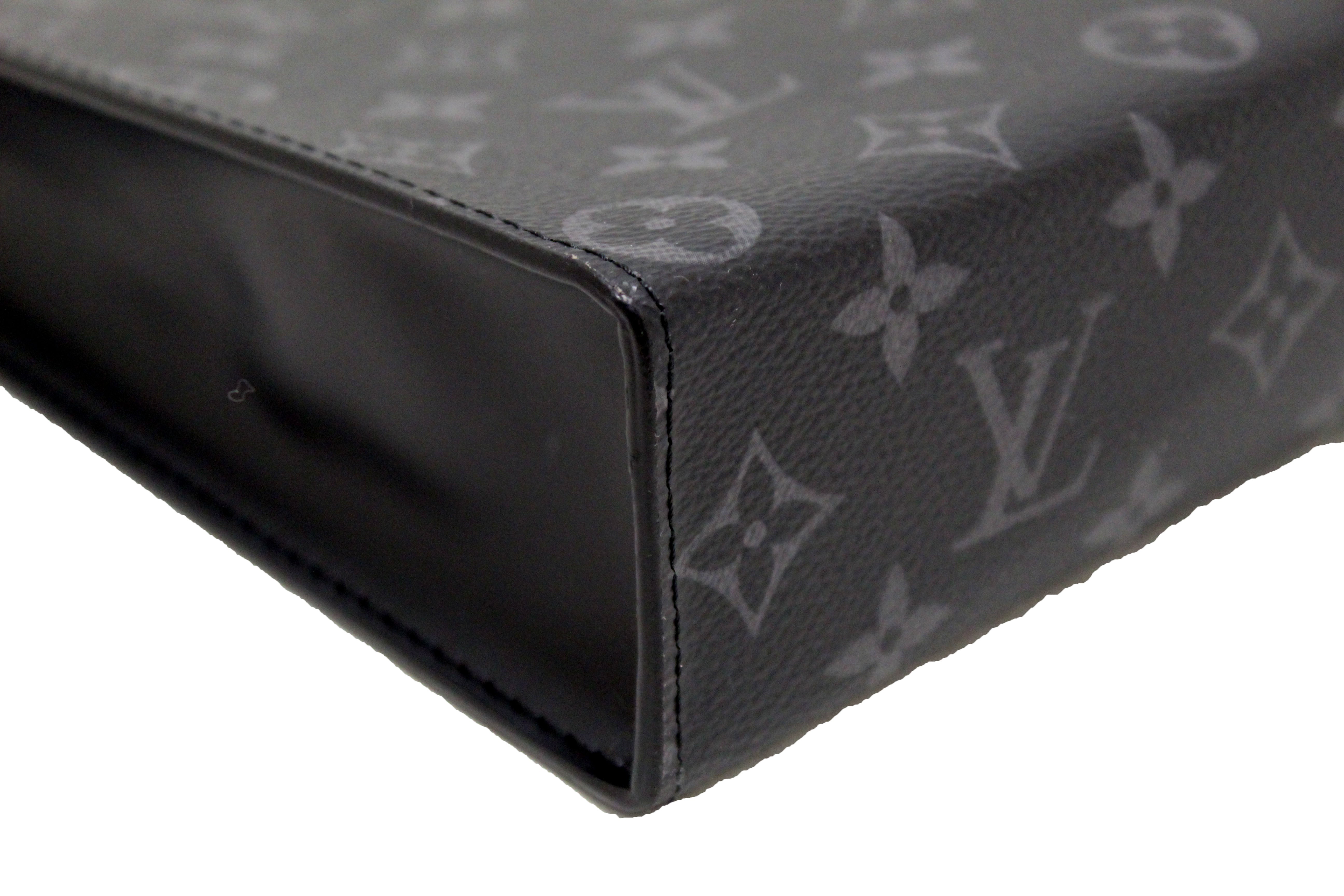 Authentic Louis Vuitton Monogram Eclipse Canvas Pochette Voyage MM Clutch