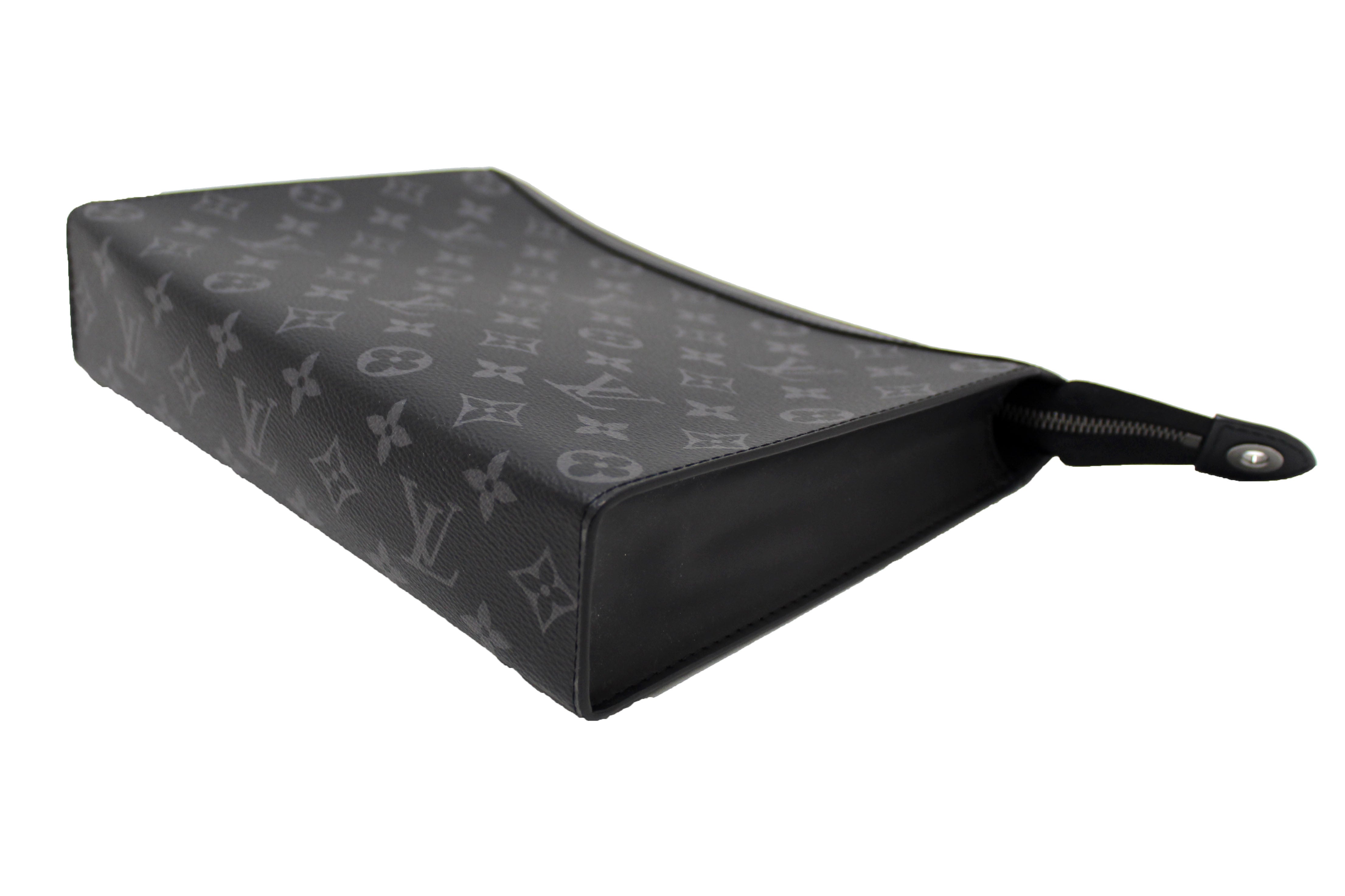 Authentic Louis Vuitton Monogram Eclipse Canvas Pochette Voyage MM Clutch