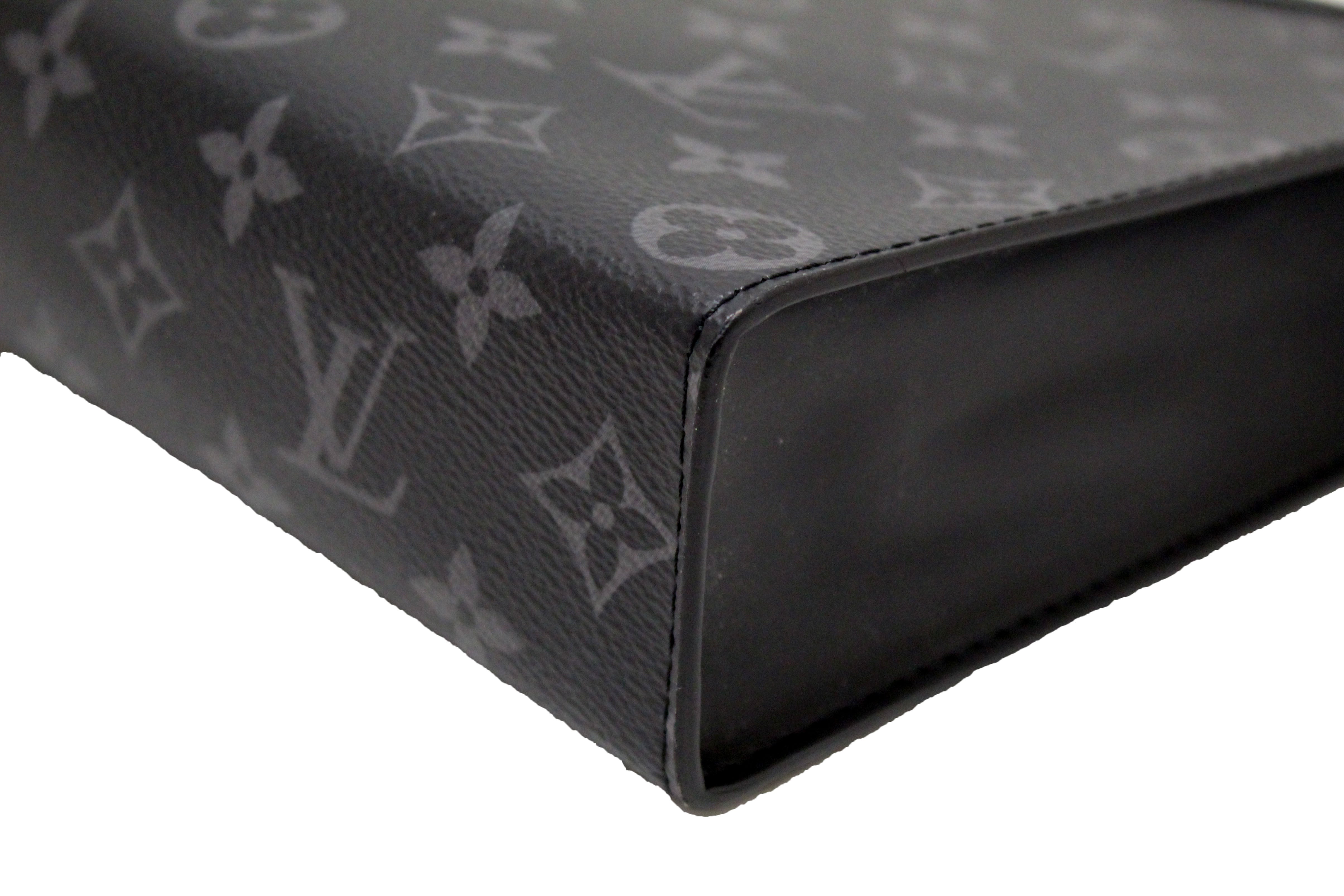 Authentic Louis Vuitton Monogram Eclipse Canvas Pochette Voyage MM Clutch