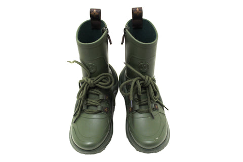 Authentic Louis Vuitton Khaki Green Mat Rubber Archlight Sneaker Boot Size 37