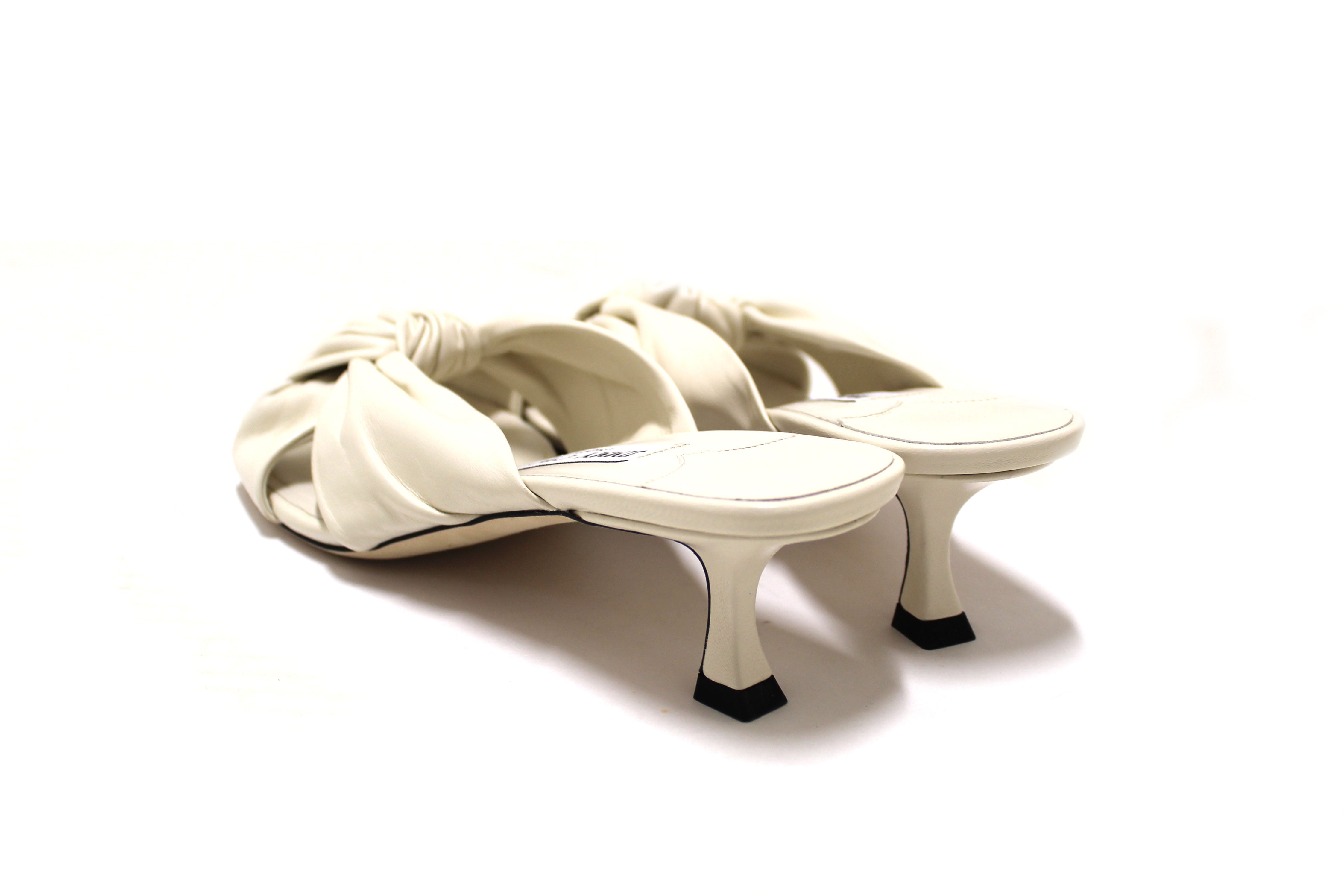 Authentic Jimmy Choo White Nappa Leather Avenue 50 Size 39