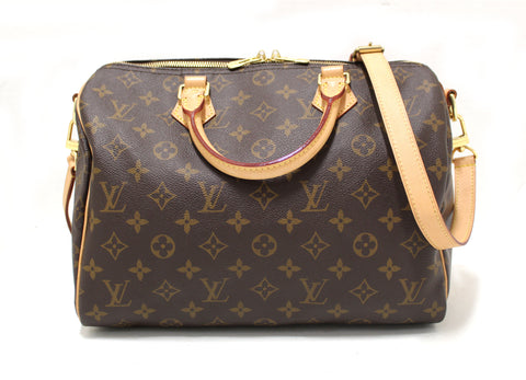 Authentic Louis Vuitton Classic Monogram Speedy 30 Bandouliere Bag
