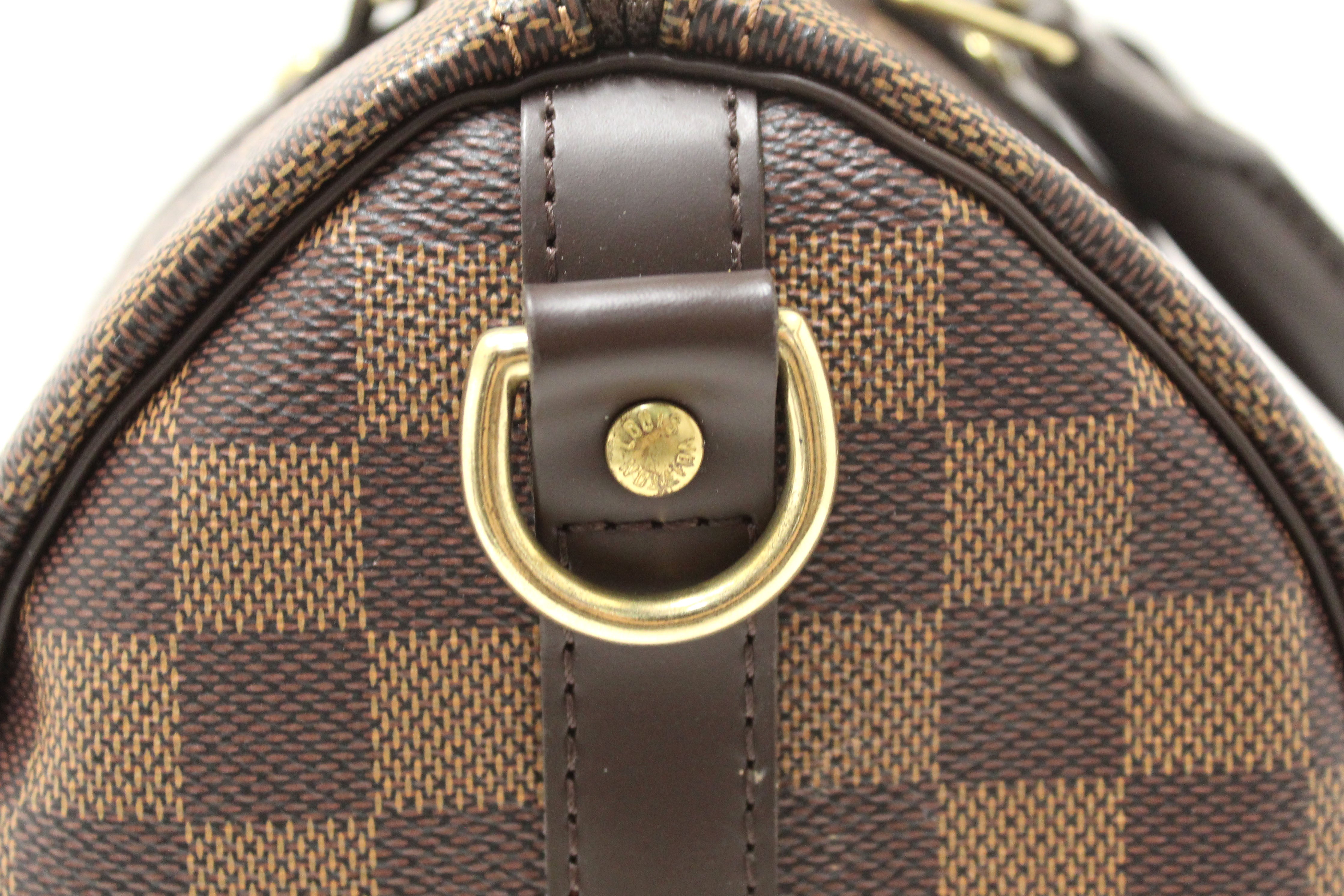 Authentic Louis Vuitton Damier Ebene Speedy 25 Bandouliere Crossbody Bag