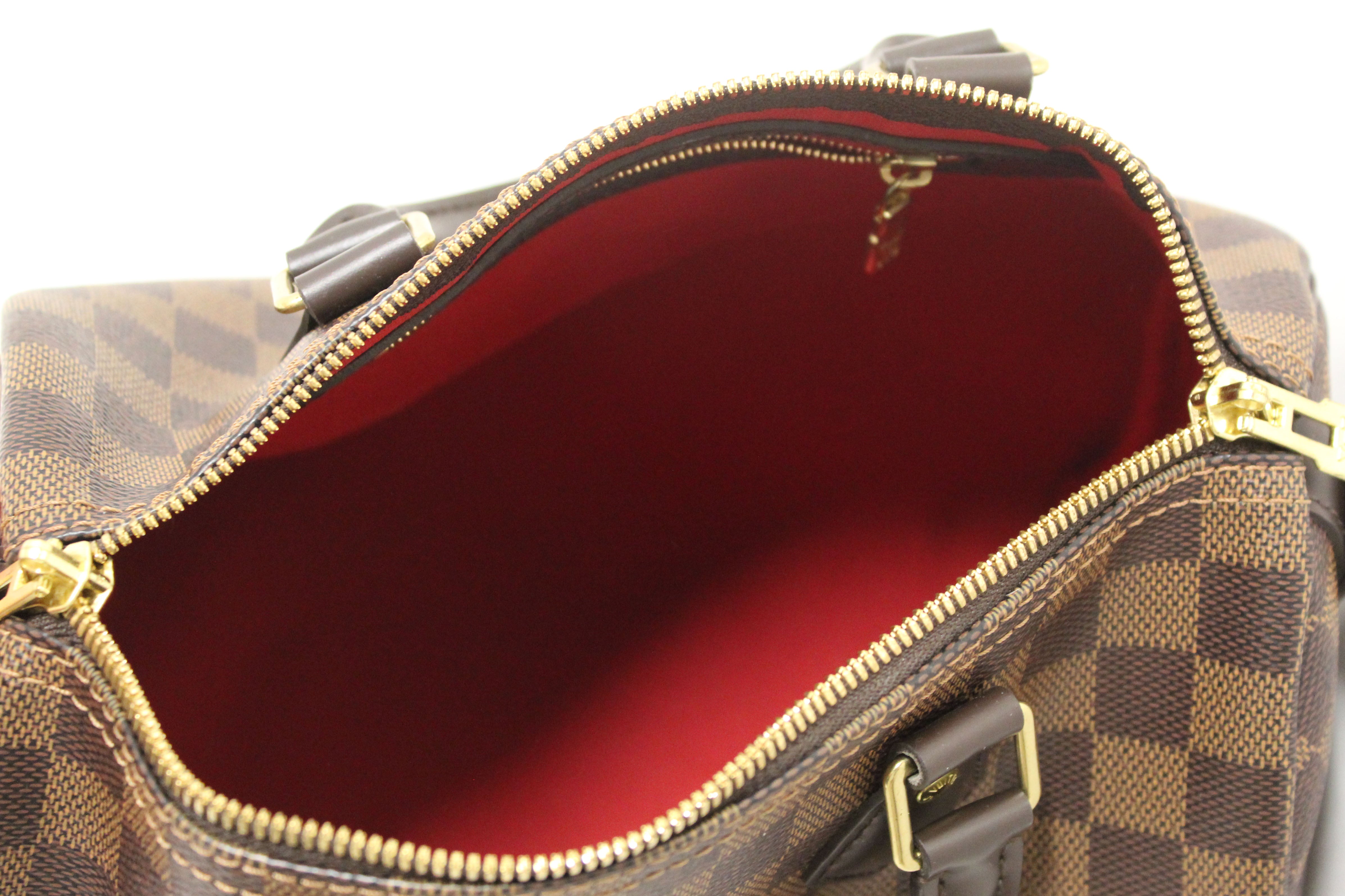 Authentic Louis Vuitton Damier Ebene Speedy 25 Bandouliere Crossbody Bag