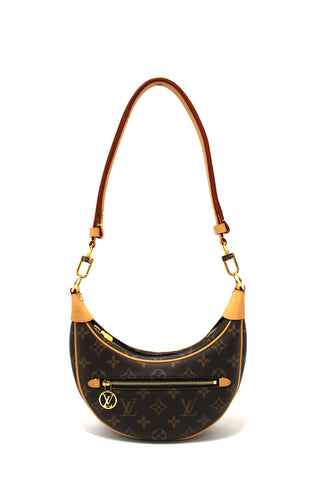 Authentic Louis Vuitton Classic Monogram Canvas Loop Shoulder Crossbody Bag