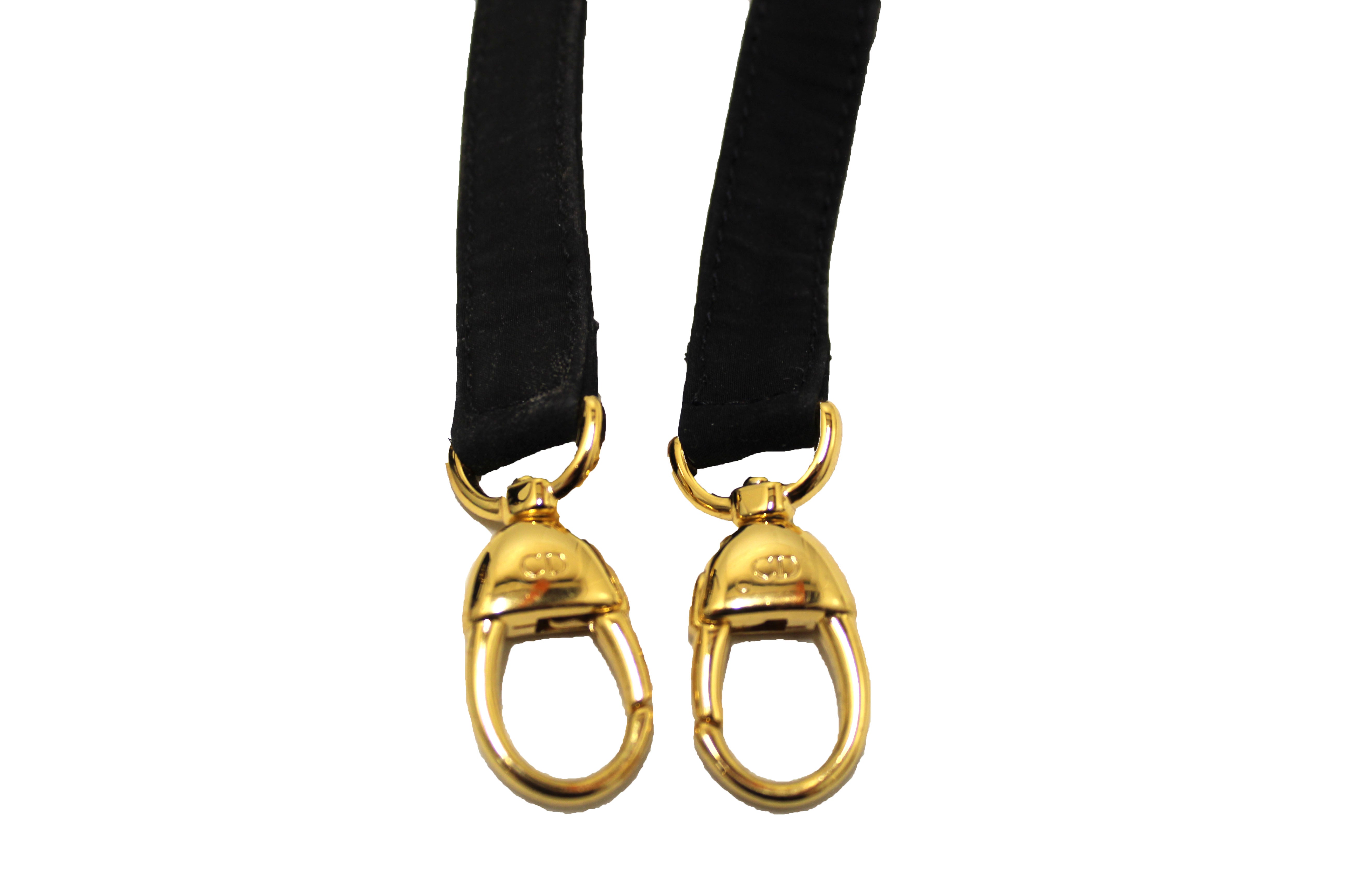 Authentic Christian Dior Black Nylon Cannage Mini Lady Dior Bag