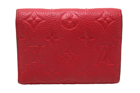 Authentic Louis Vuitton Red Monogram Empreinte Leather Victorine Wallet