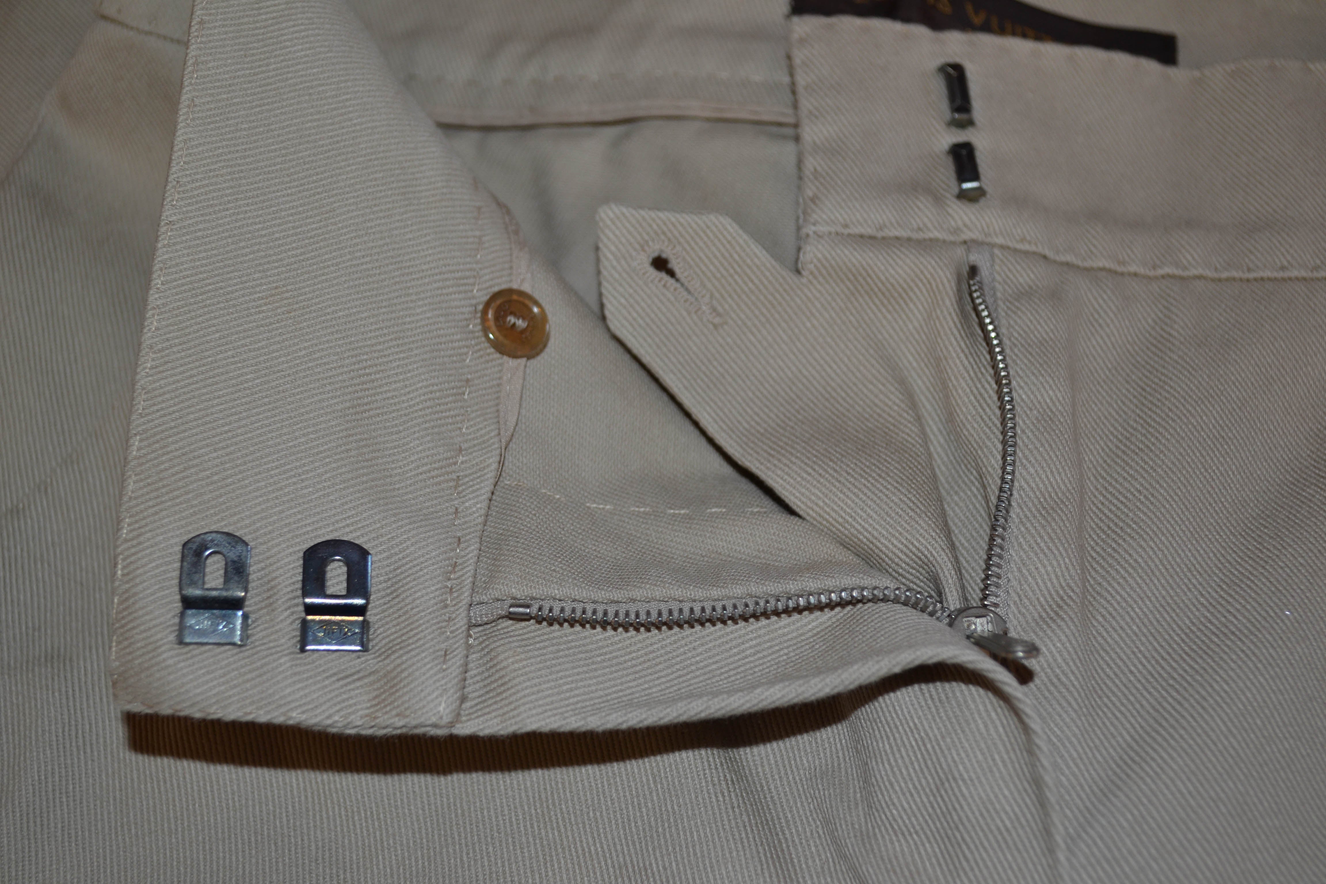 Authentic Louis Vuitton Beige Cotton Womens Pants Size 34
