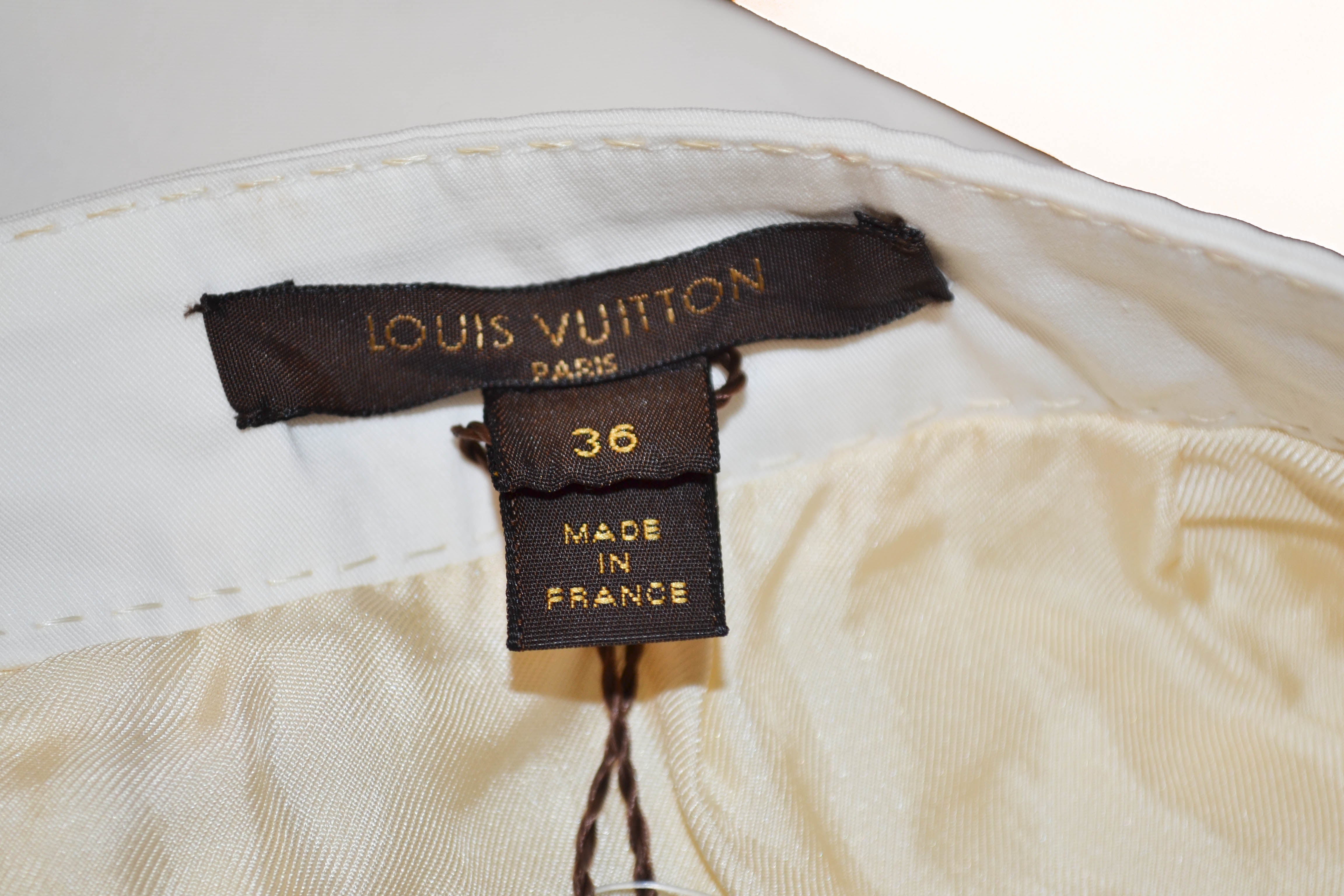 Authentic New Louis Vuitton Women's White Skirt Size 36