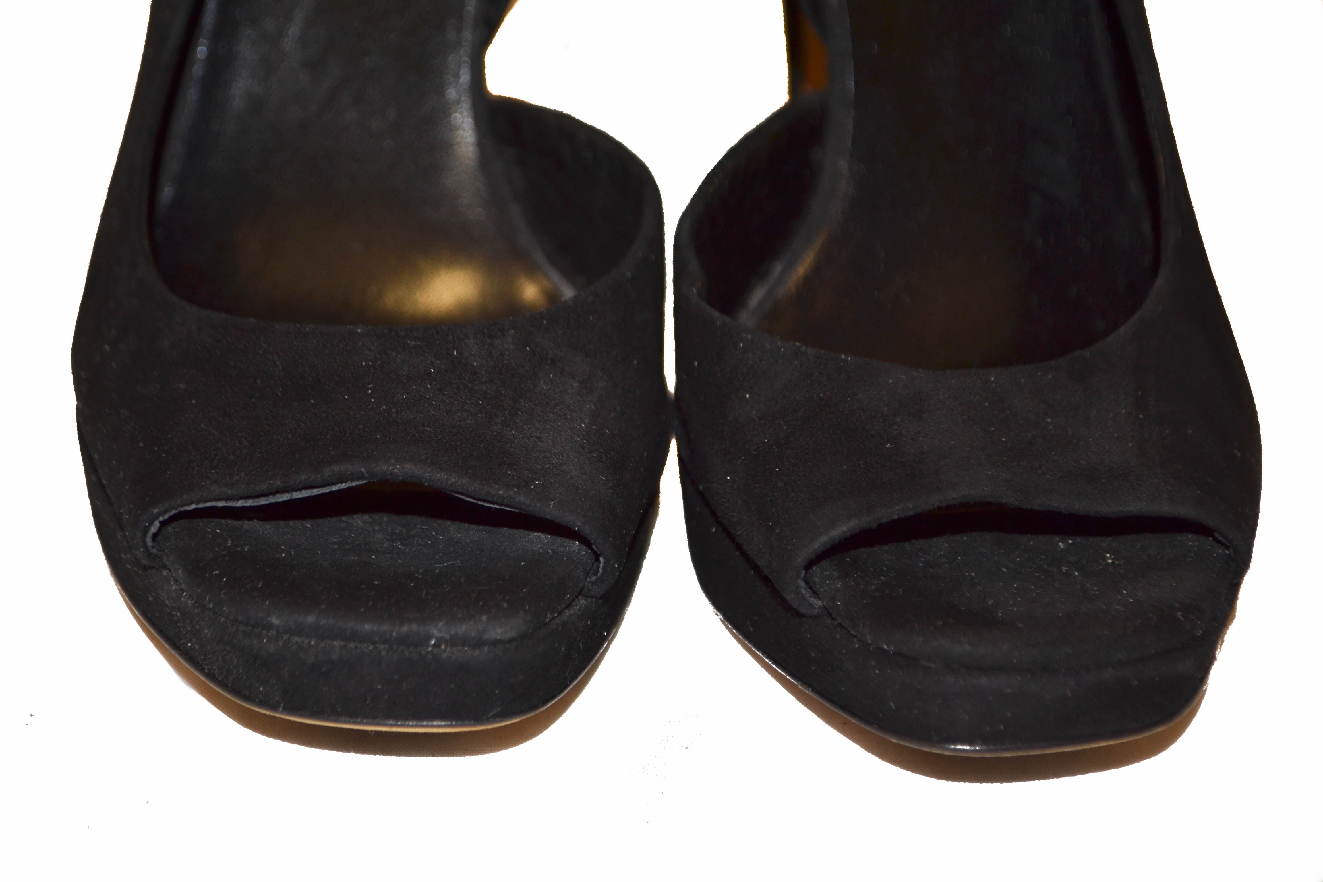 Authentic Miu Miu Black Suede Leather Pumps Shoes - Size 37.5