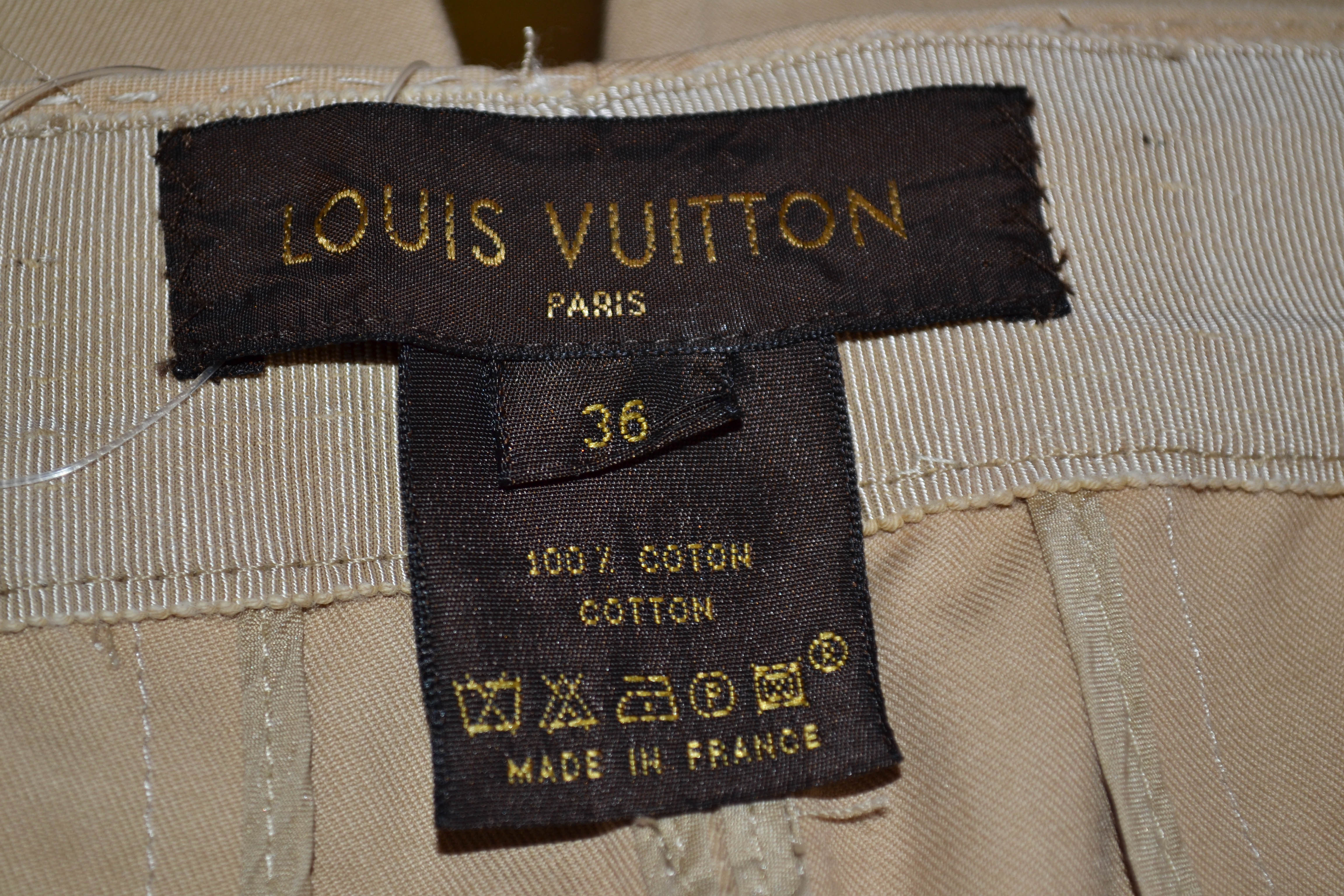 Authentic Louis Vuitton Beige Women's Khaki Pants Size 36