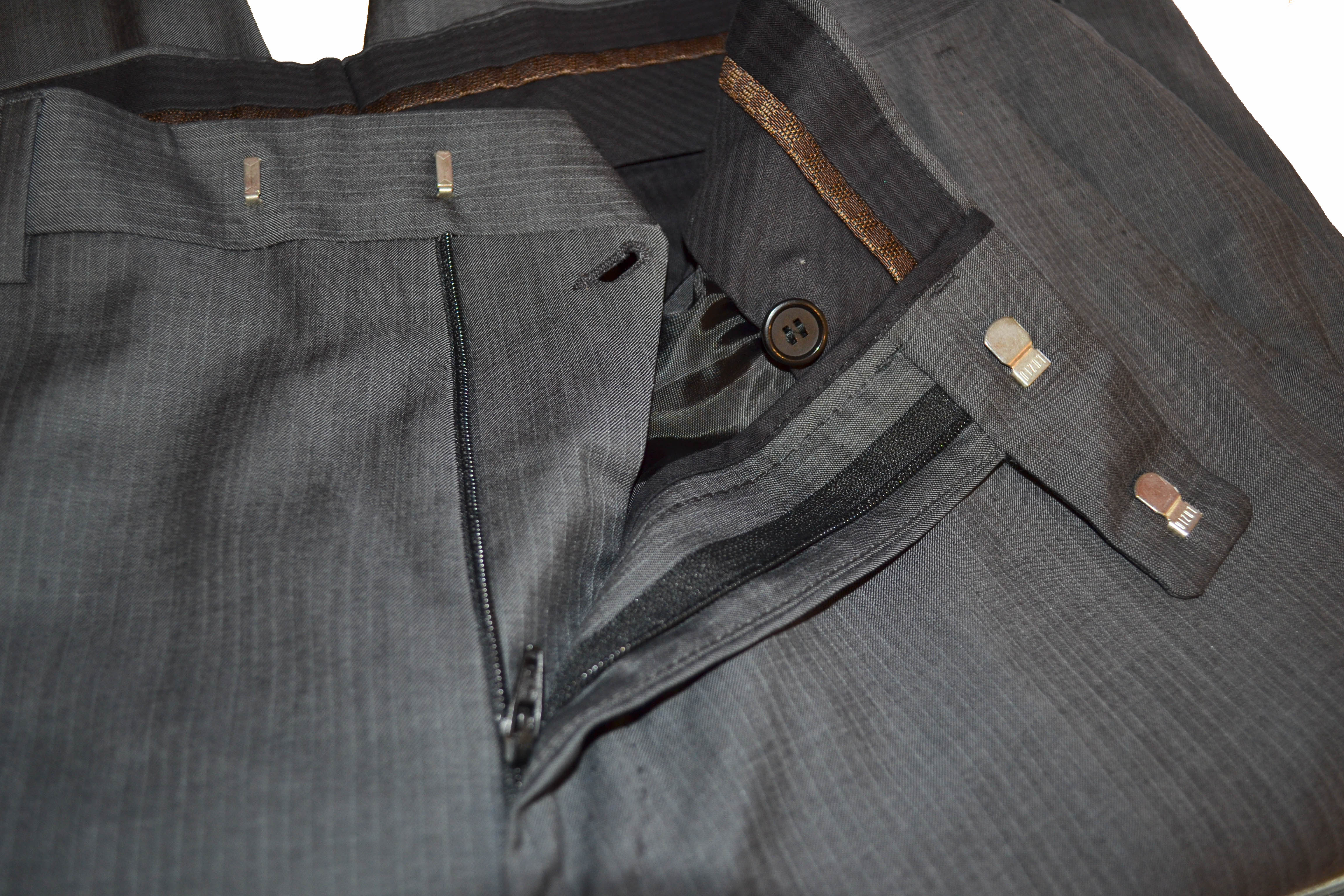 Authentic Louis Vuitton Grey Laine Wool Men's Pants Size 52