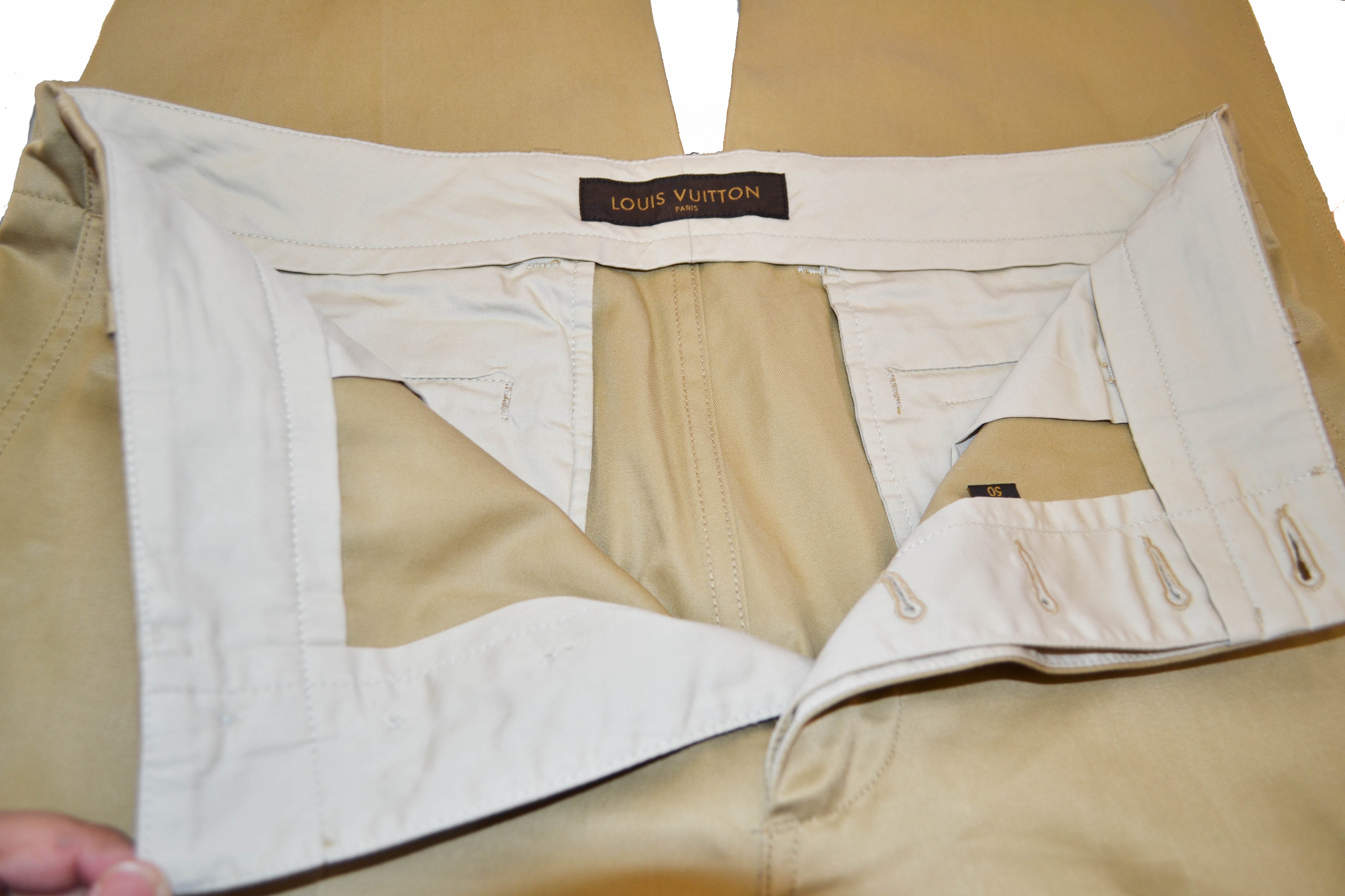 Authentic Louis Vuitton Green Cotton Mens Pants Size 50