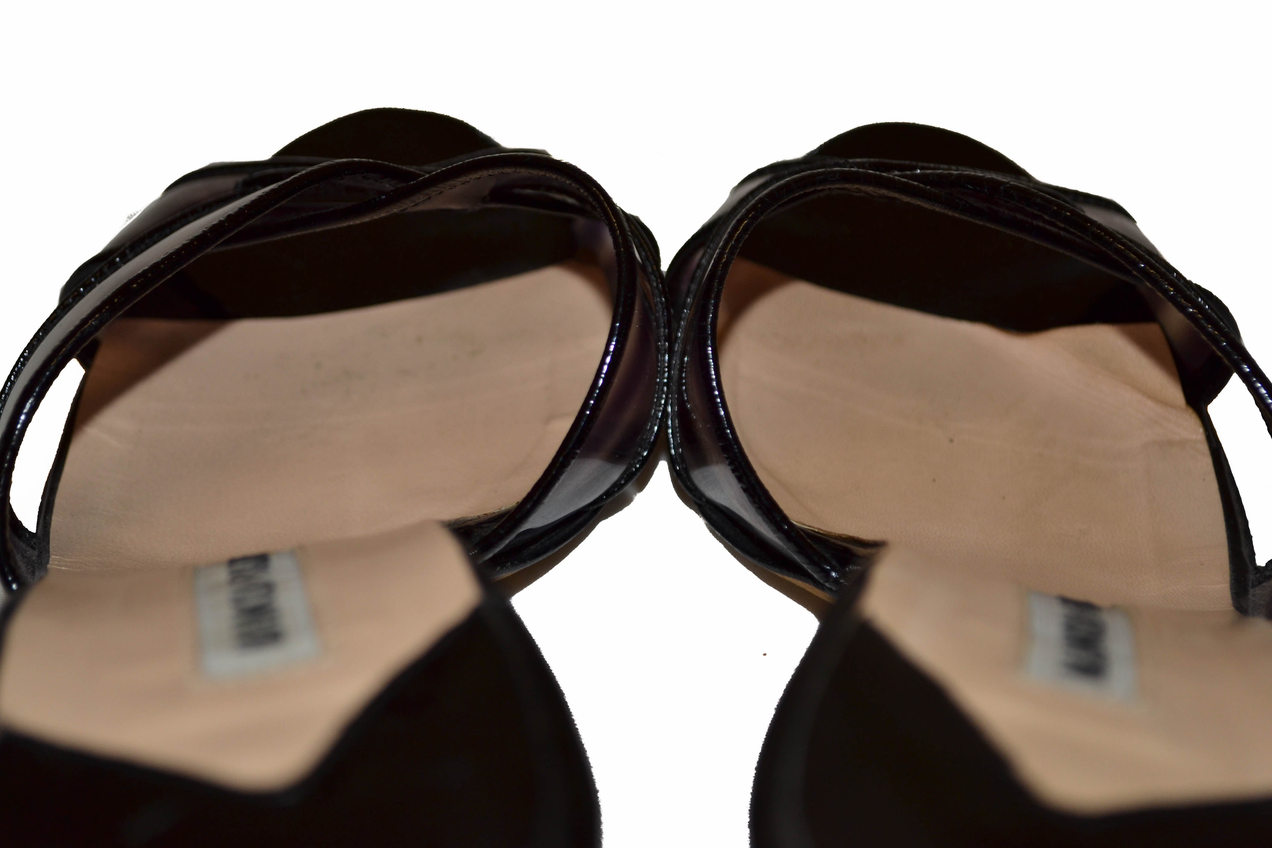 Authentic Manolo Blahnik Black Sandal Size 37