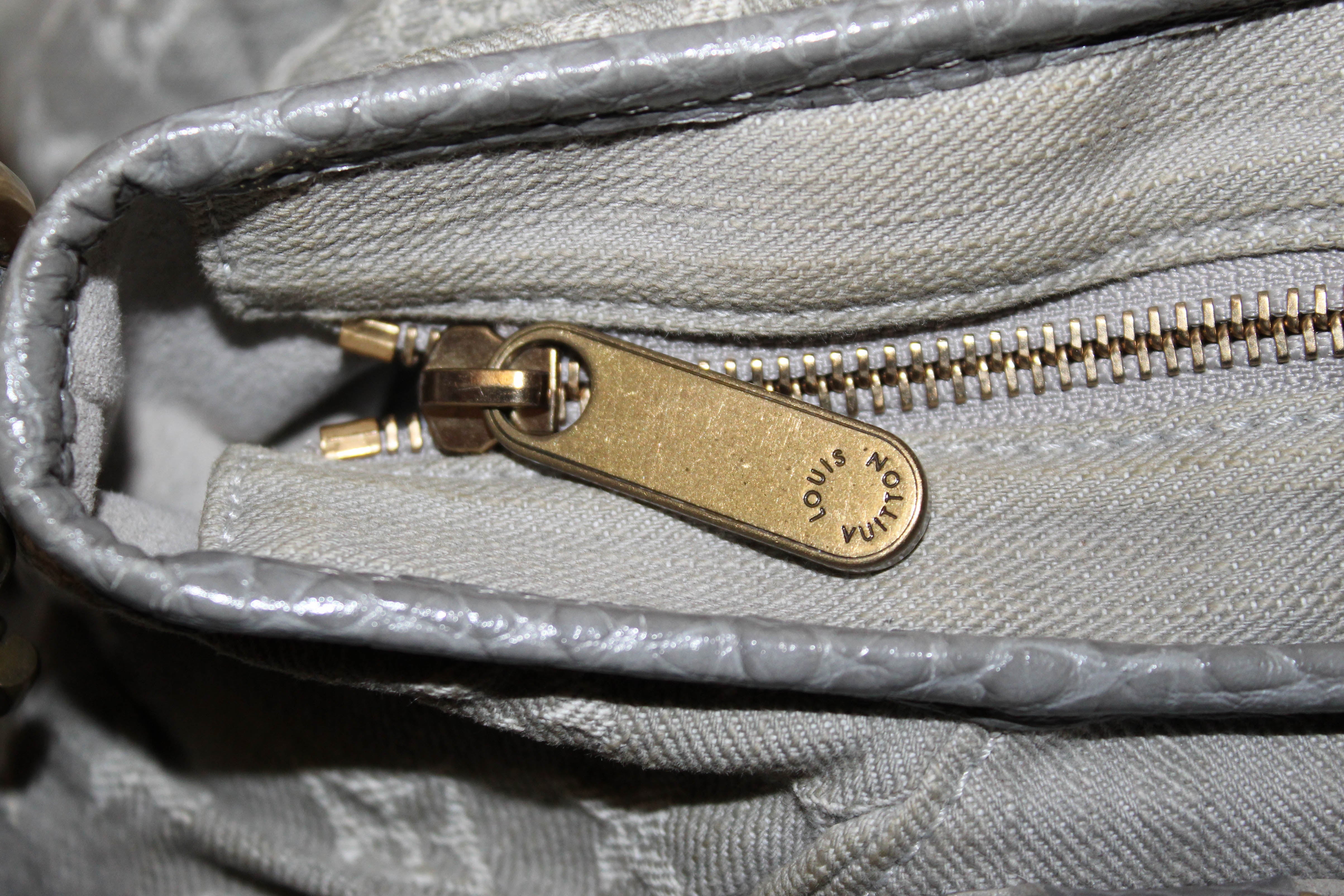 Authentic Louis Vuitton Denim Grey Cabby PM Handbag/Shoulder Bag