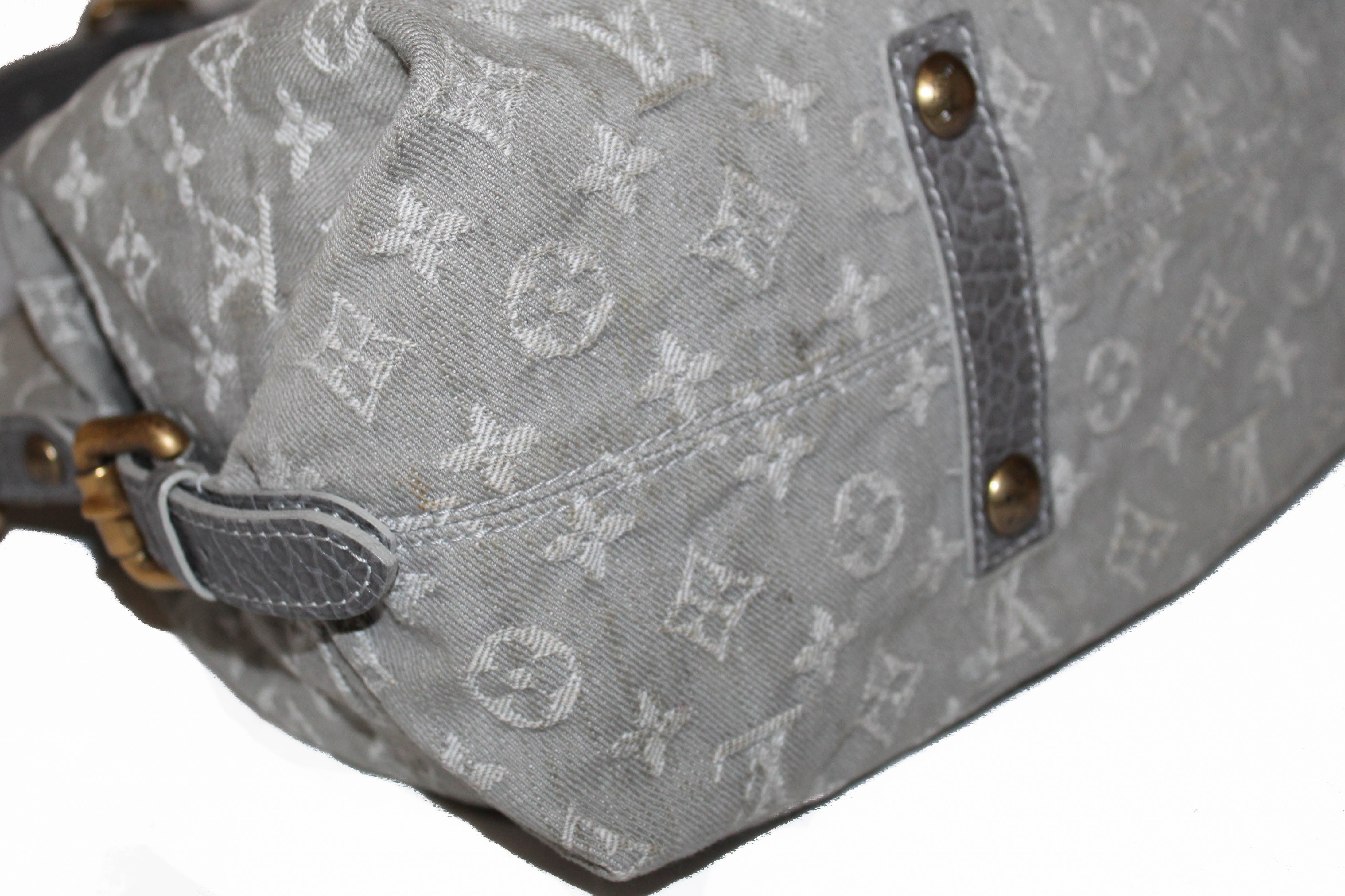 Authentic Louis Vuitton Denim Grey Cabby PM Handbag/Shoulder Bag